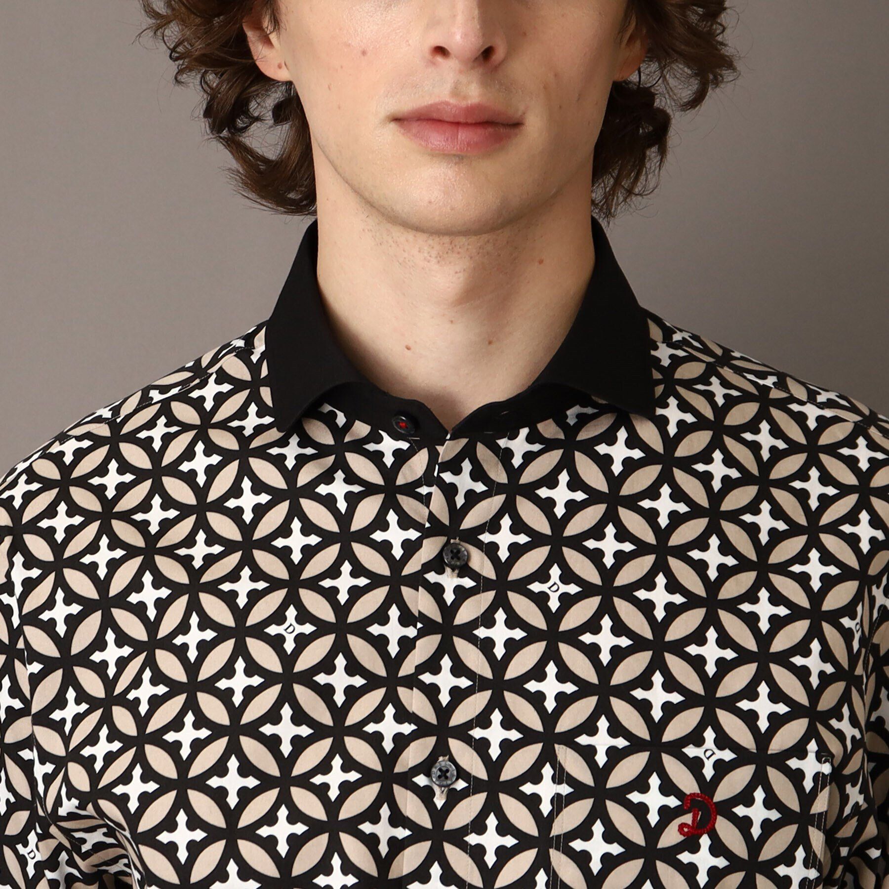 DRESSTERIOR「オーバーラップサークル スリークオーターシャツ」|シャツ・ブラウス|