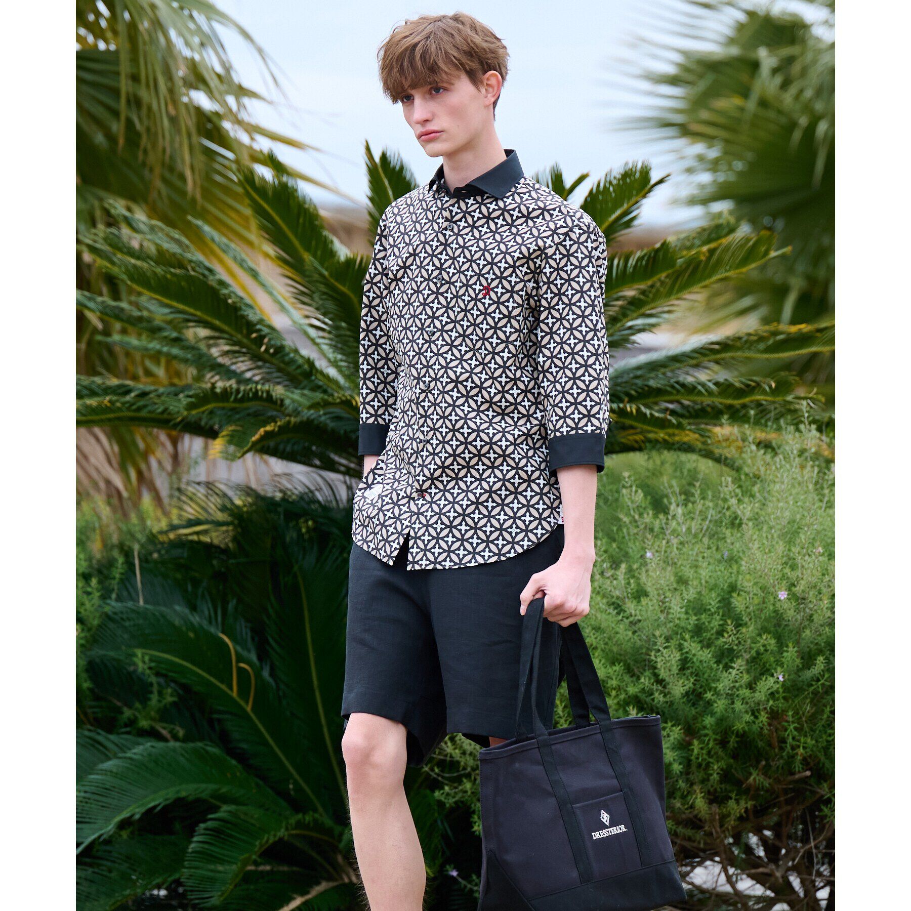 DRESSTERIOR「オーバーラップサークル スリークオーターシャツ」|シャツ・ブラウス|