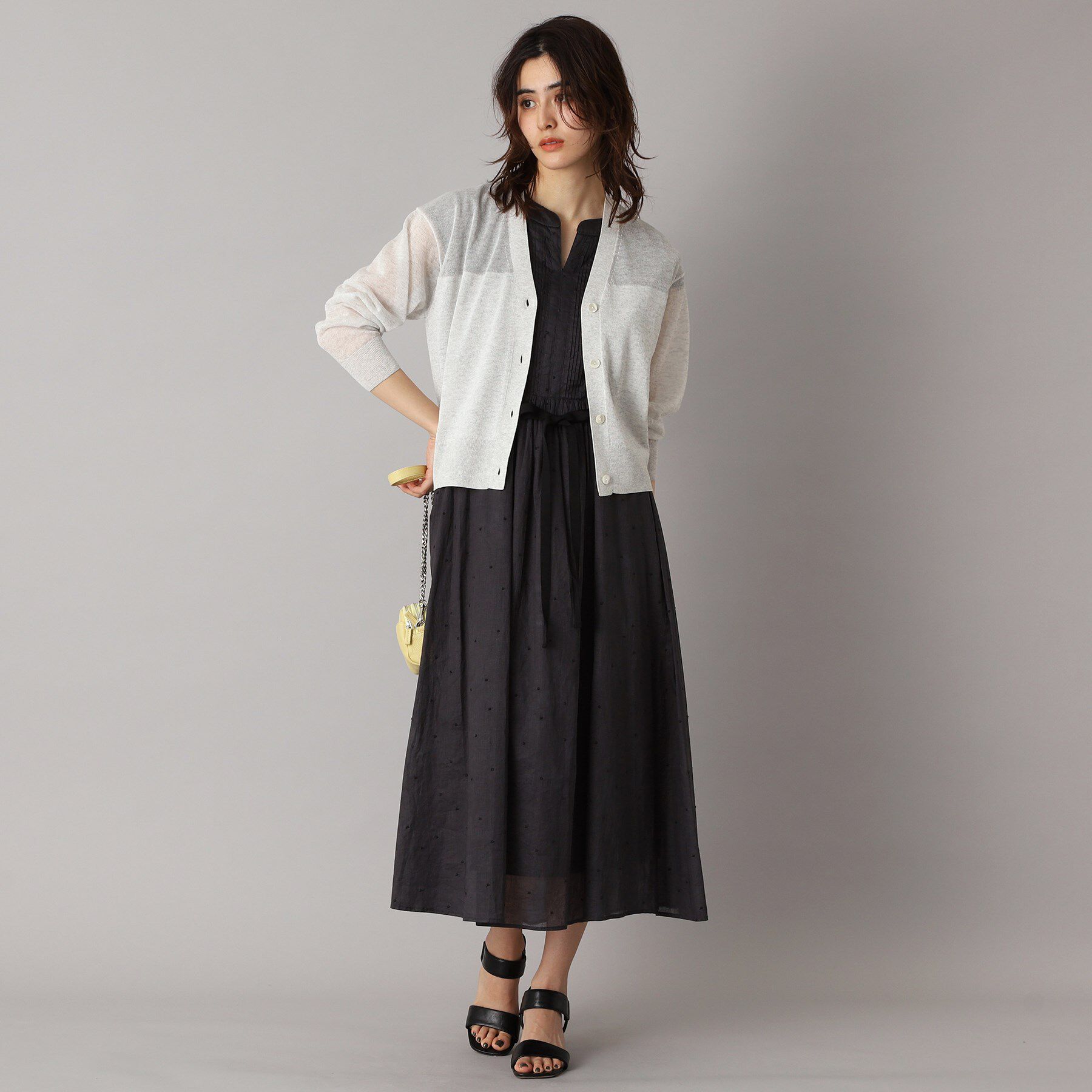 DRESSTERIOR「【洗える/ショート丈】シアーコンビカーディガン」|カーディガン|