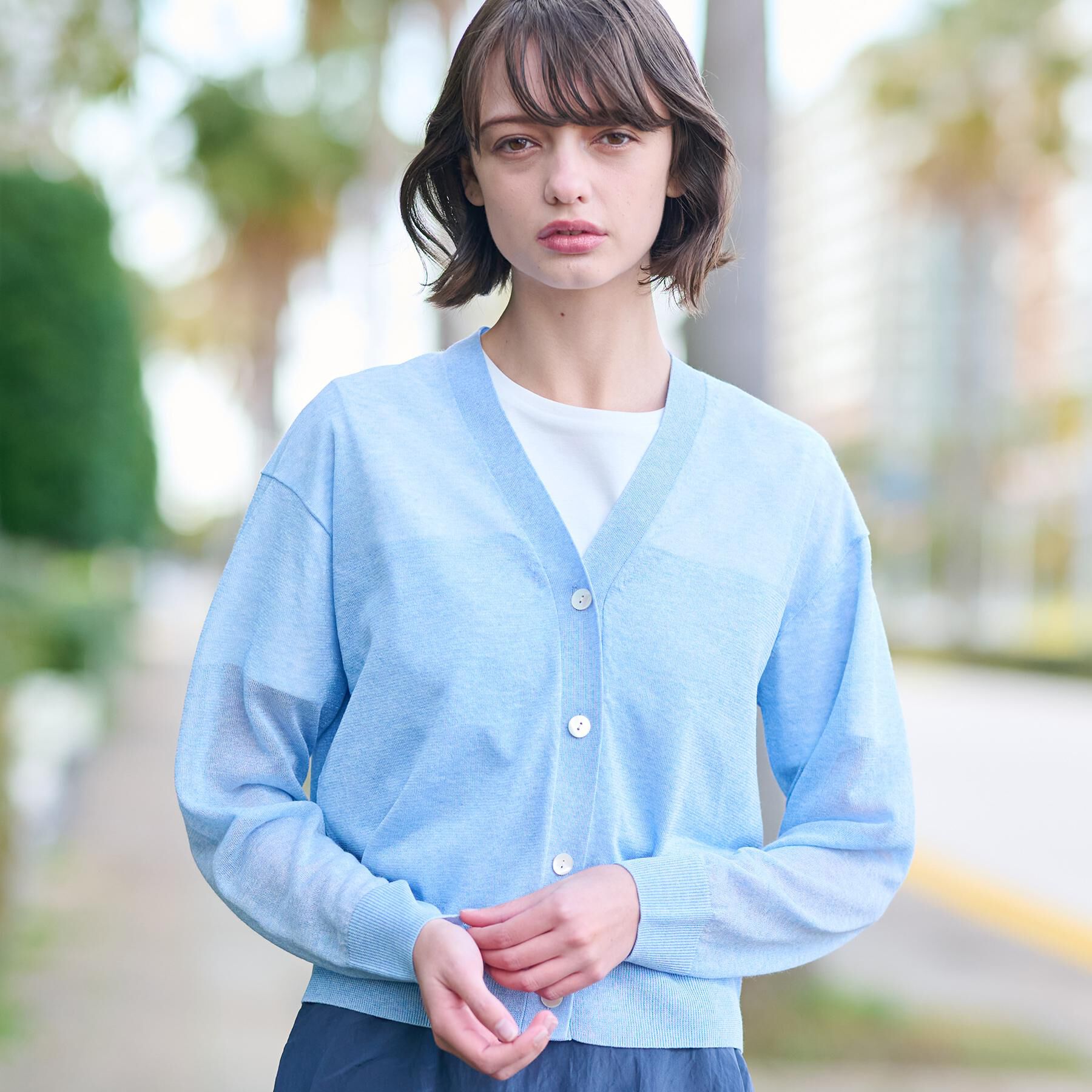 DRESSTERIOR「【洗える/ショート丈】シアーコンビカーディガン」|カーディガン|