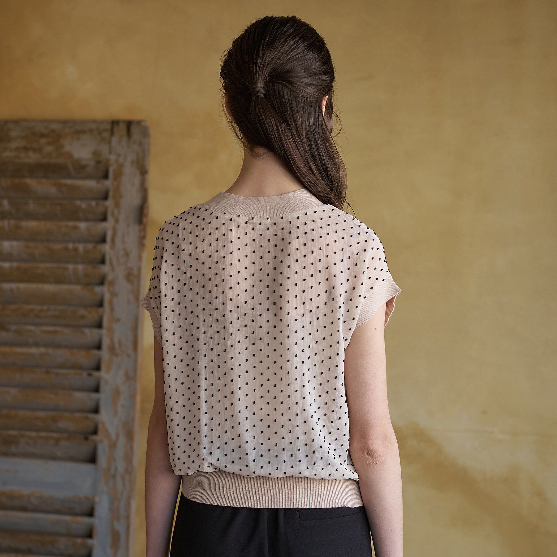 DRESSTERIOR「【ウォッシャブル/シアー】ドットジャカード プルオーバー」|シャツ・ブラウス|