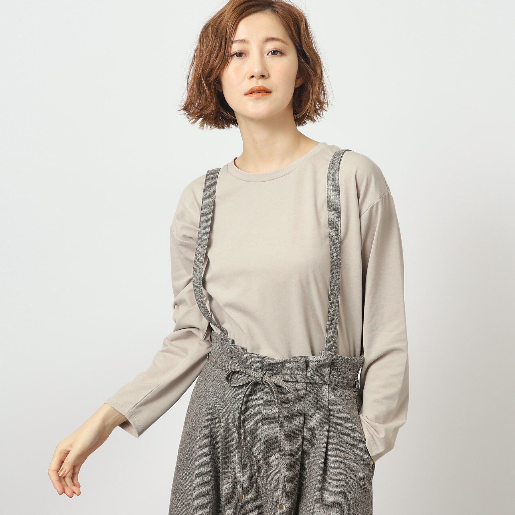 grove「ベーシックロンT」|Tシャツ・カットソー|グレージュ(050)