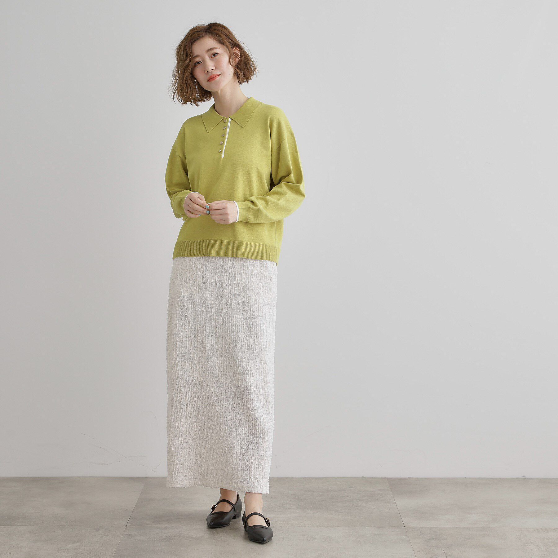 grove「配色ポロニットプルオーバー」|ニット・セーター|