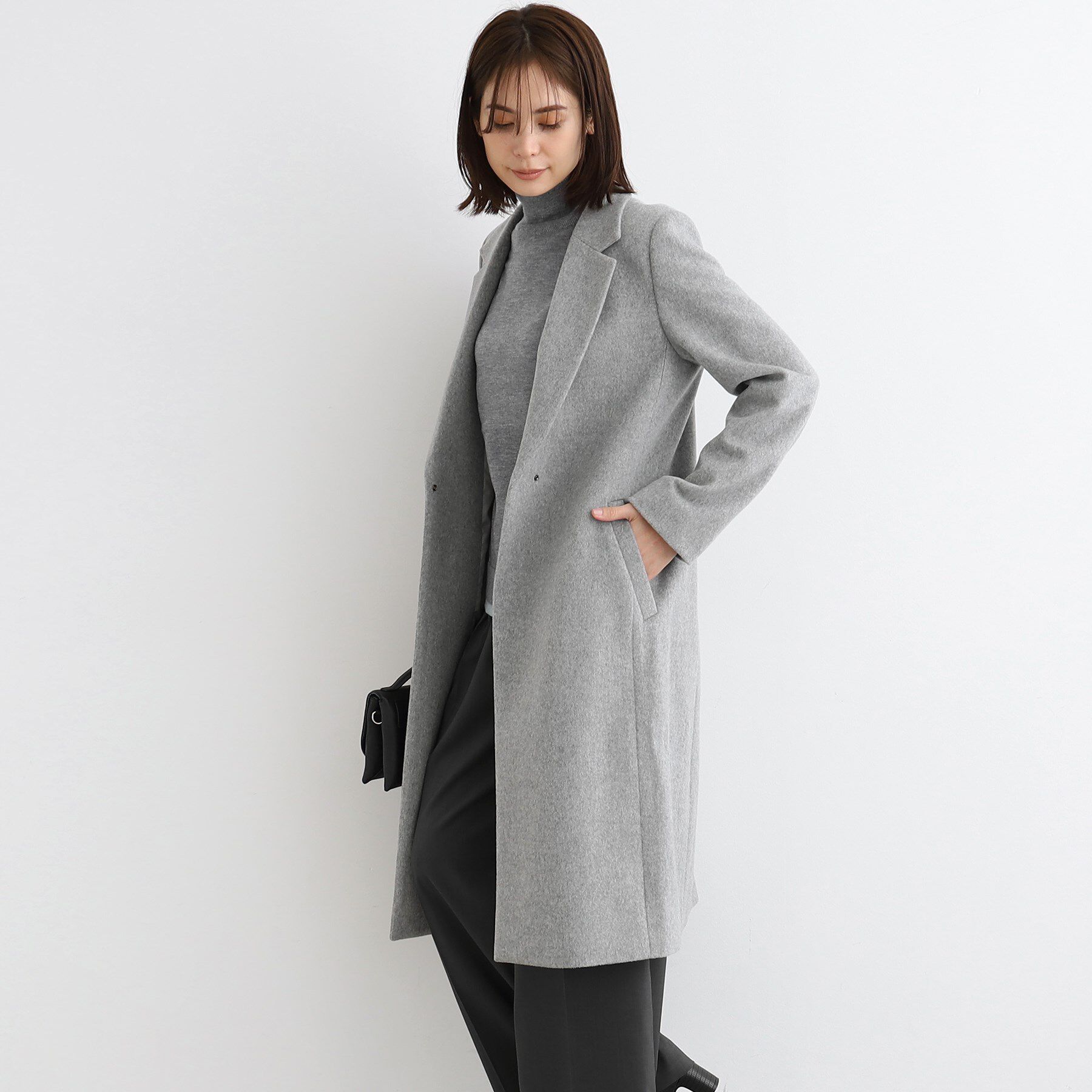 INDIVI「【定番人気！/名品コート/日本製】ウール100%チェスターコート」|チェスターコート|