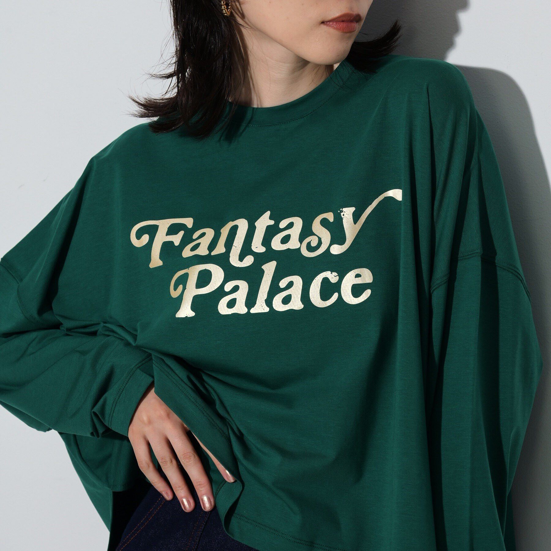 GALLEST「ヴィンテージロゴプリントロングTシャツ」|Tシャツ・カットソー|ｸﾞﾘｰﾝ(022)