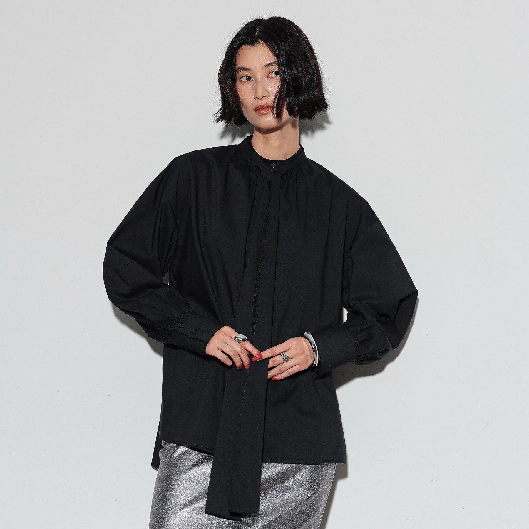 GALLEST「タイプライターボウタイシャツ」|シャツ・ブラウス|ﾌﾞﾗｯｸ(019)