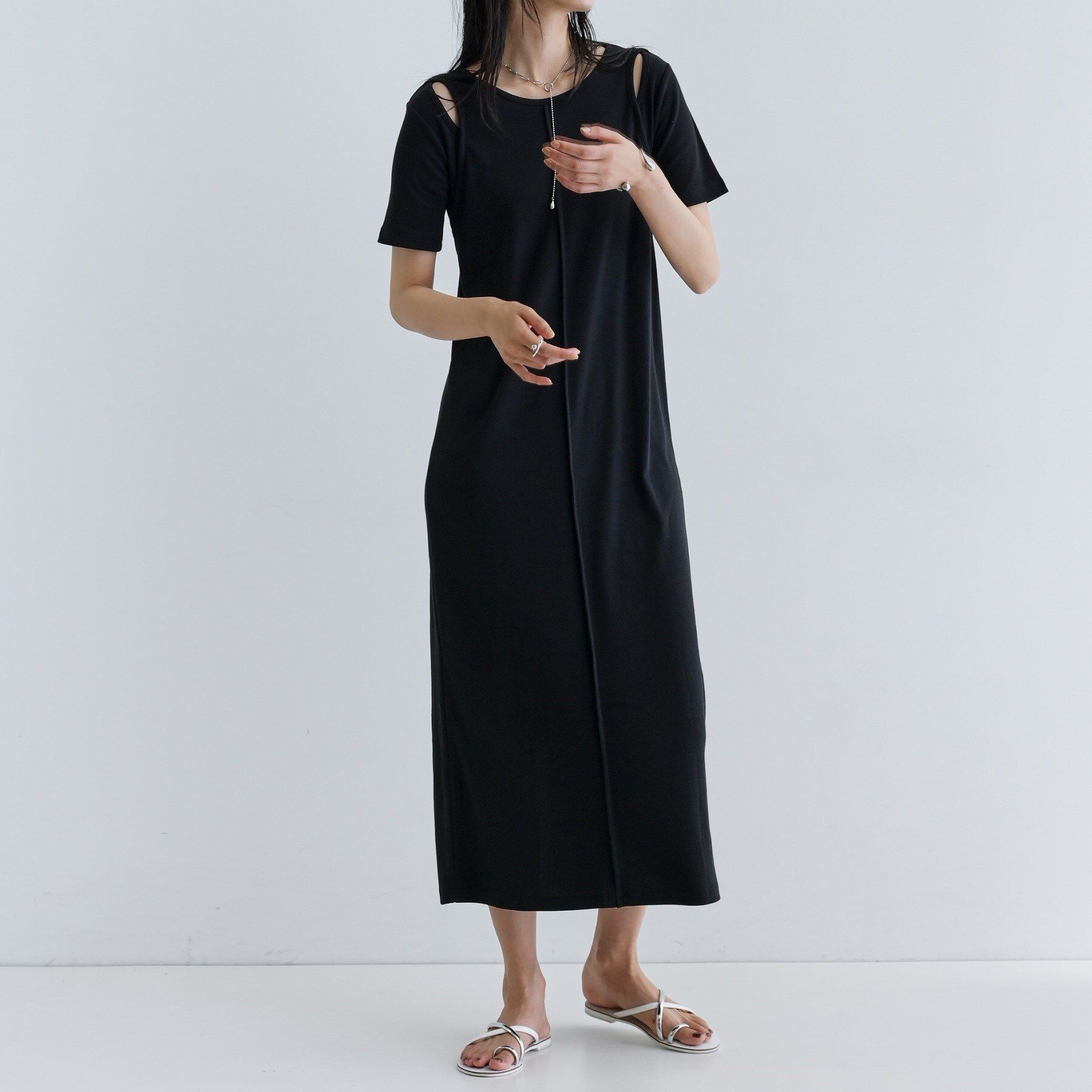 GALLEST「【一部店舗限定】リブカットソーワンピース」|ワンピース|ブラック(019)