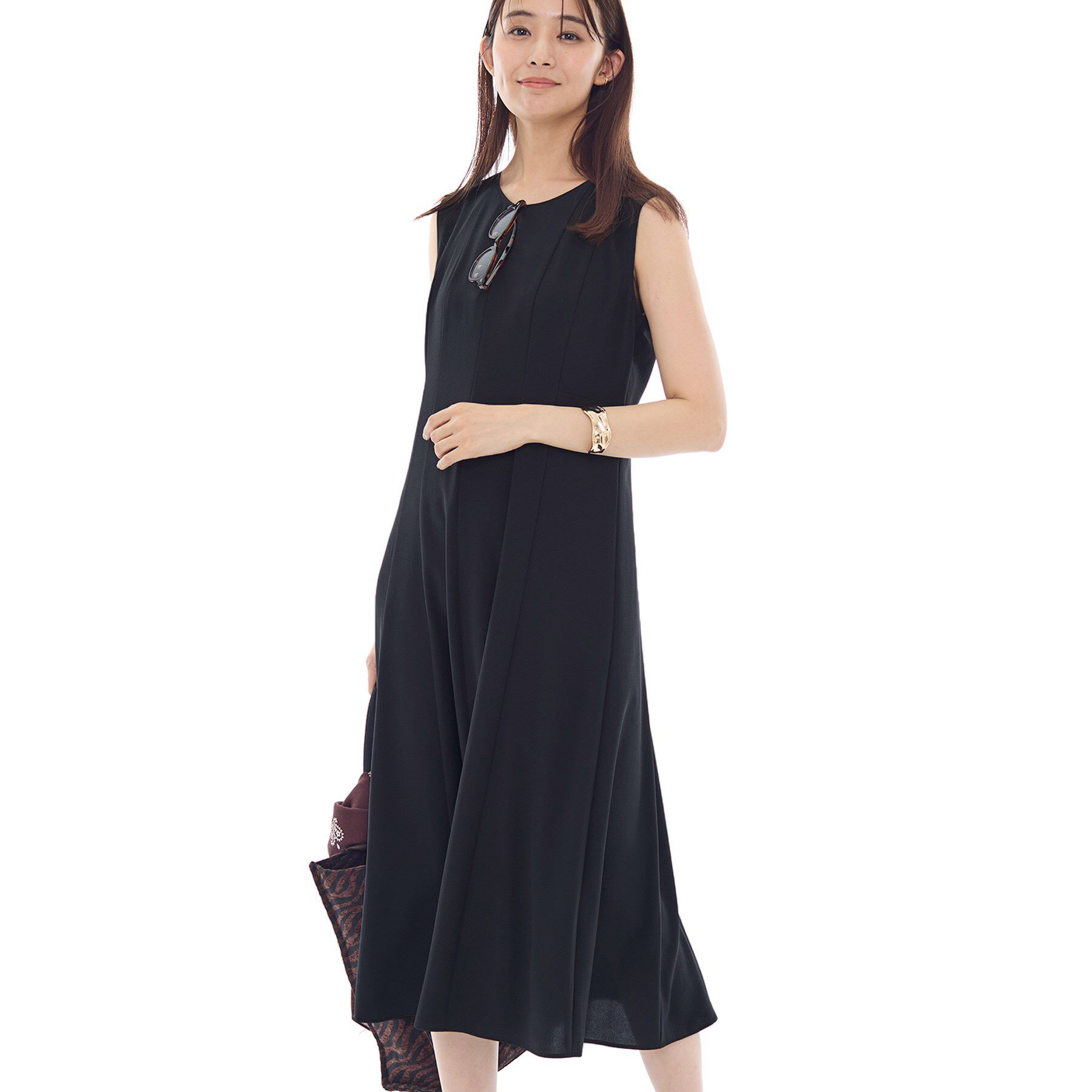 INDIVI「【美シルエット】ノースリーブワンピース」|ワンピース|