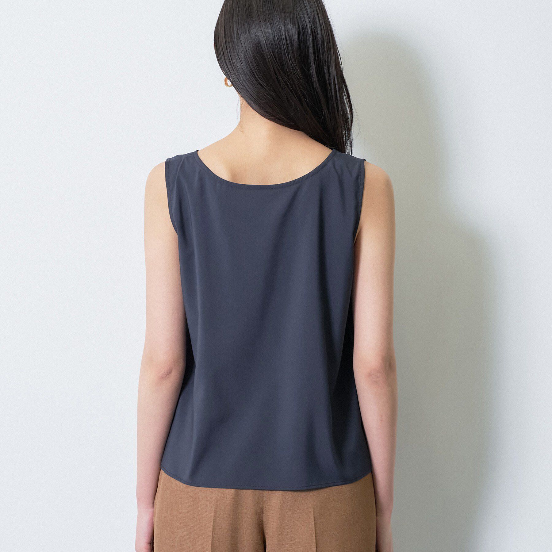 INDIVI「【洗える】無地＆チェーン柄 ギャザートップス」|シャツ・ブラウス|