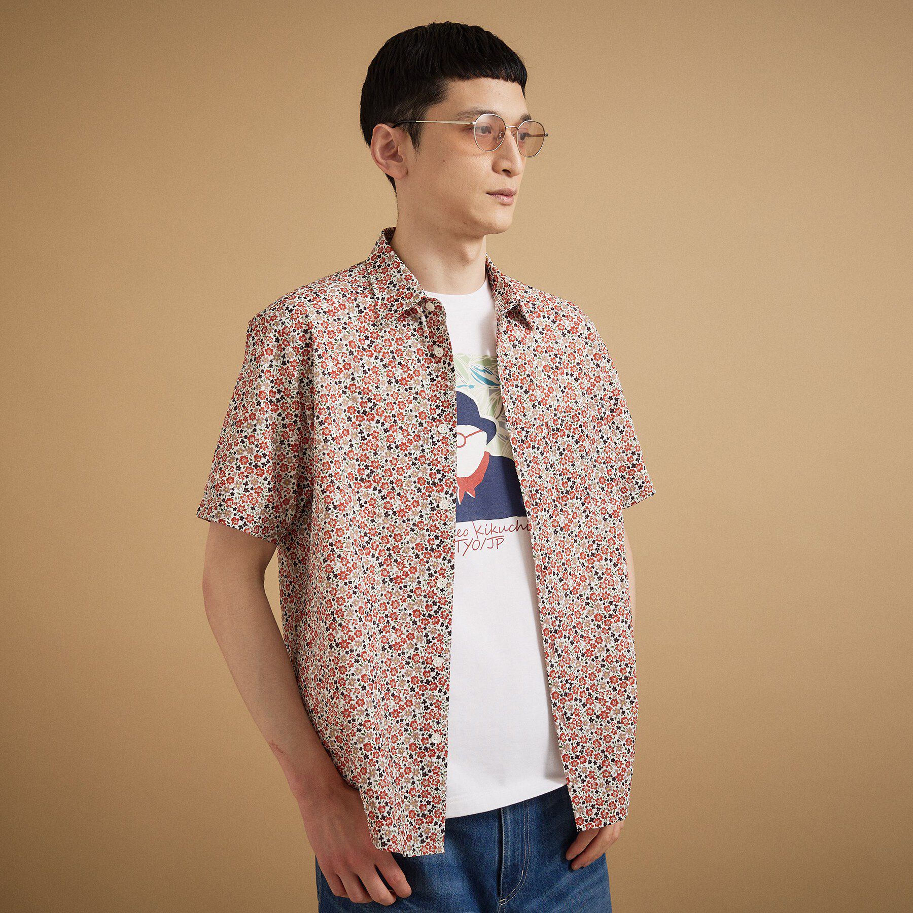 TAKEO KIKUCHI「リップル小花シャツ」|シャツ・ブラウス|