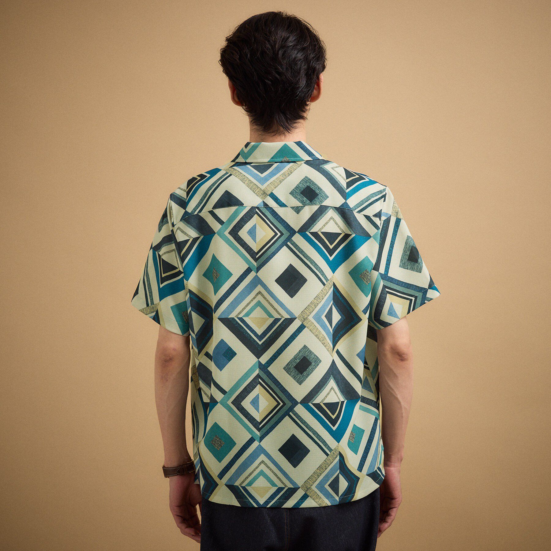 TAKEO KIKUCHI「【吸汗速乾】タイル柄プリント 半袖シャツ」|シャツ・ブラウス|