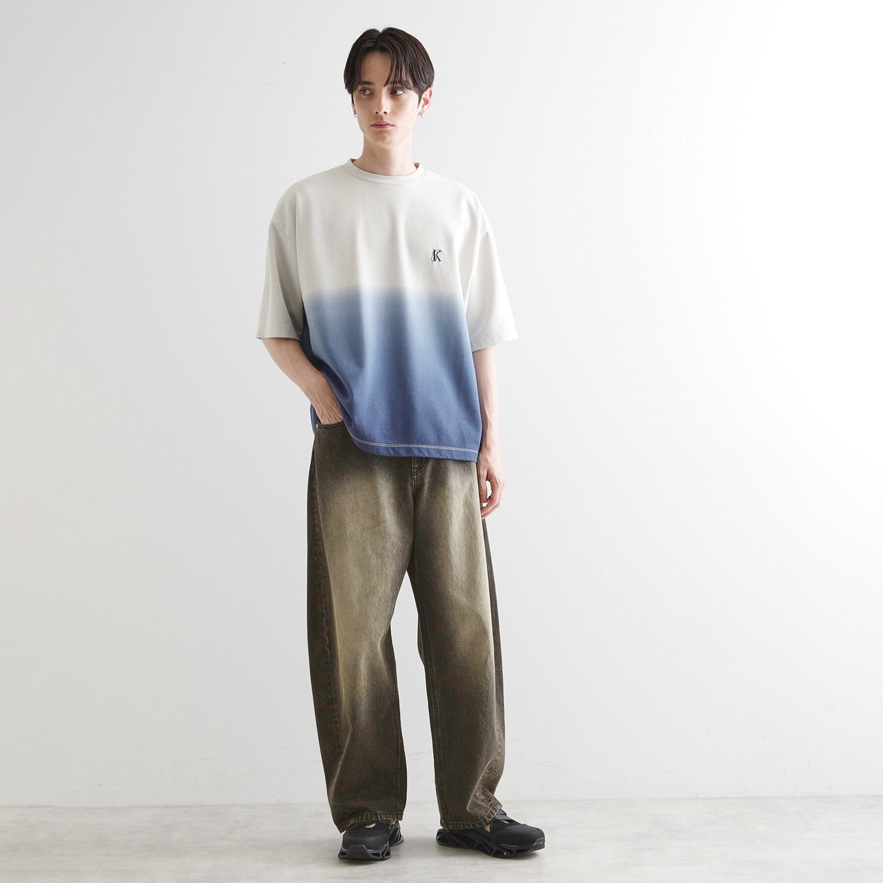 tk.TAKEO KIKUCHI「グラデーションダイ5分袖カットソー」|Tシャツ・カットソー|