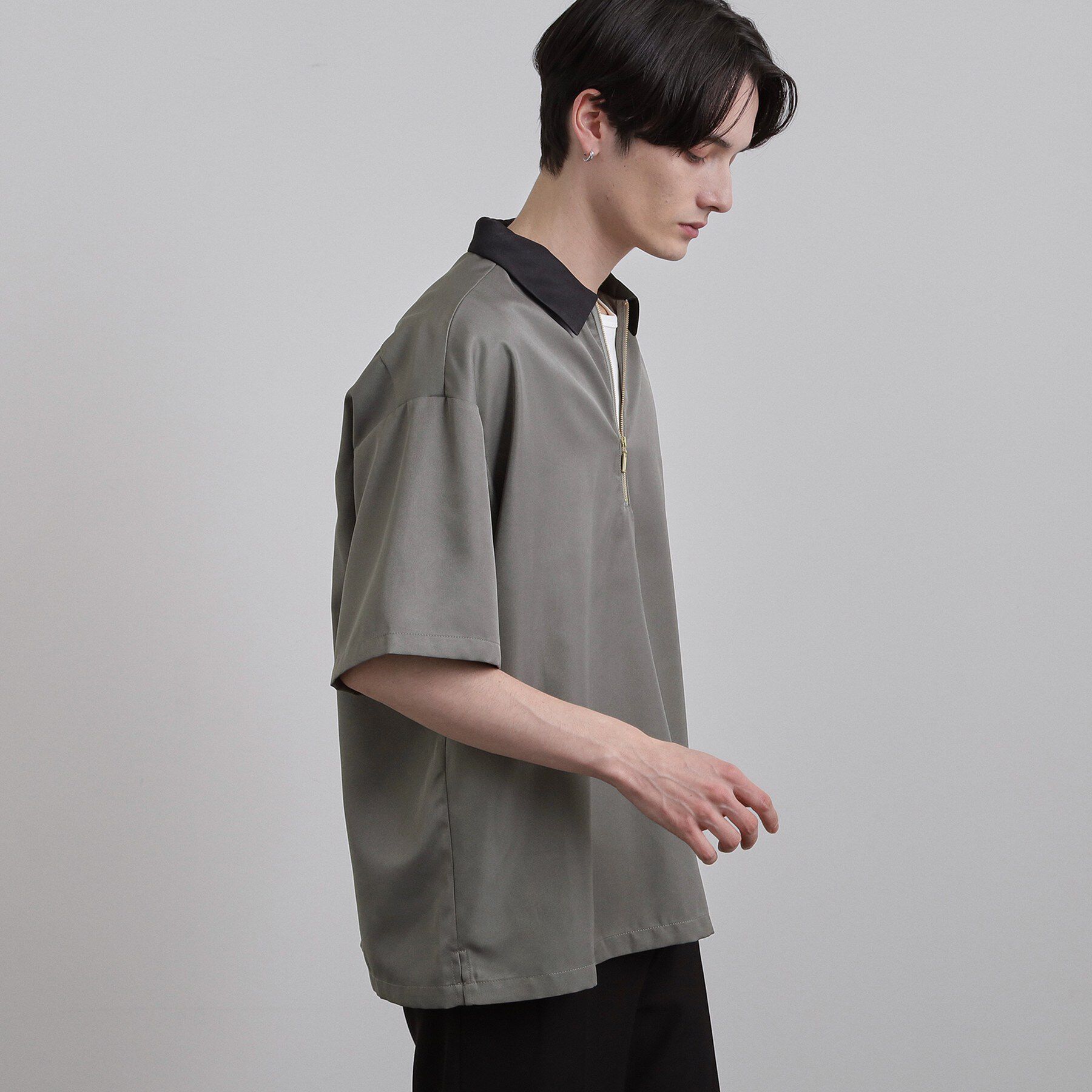 tk.TAKEO KIKUCHI「配色ハーフジップシャツ」|シャツ・ブラウス|