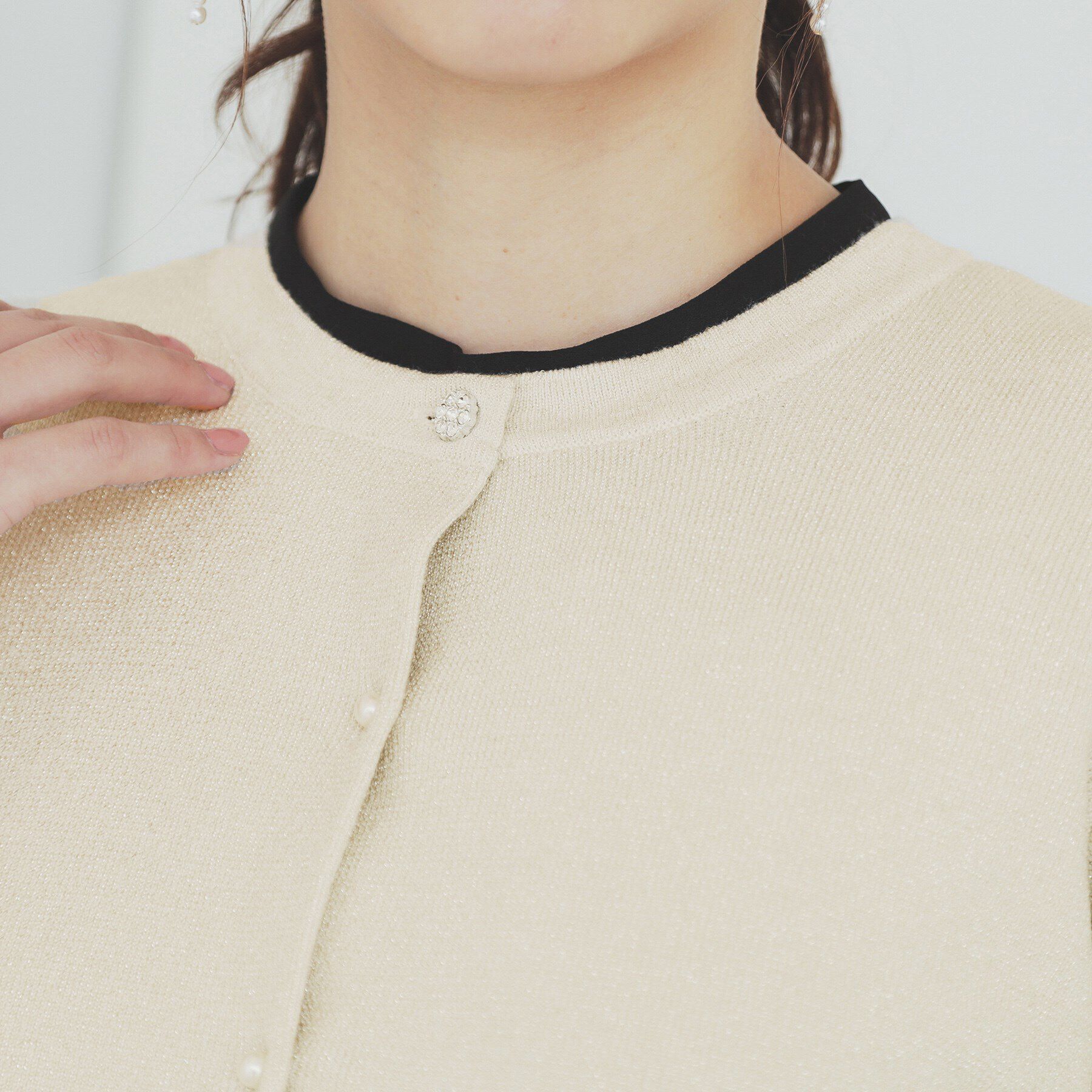 index「ラメビジューカーディガン【洗濯機洗い可】」|カーディガン|