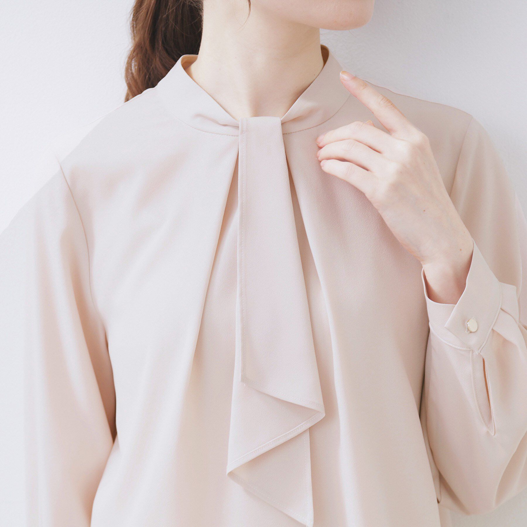 index「ボウタイタックブラウス【洗濯機OK/防シワ】《XS～3L》」|シャツ・ブラウス|