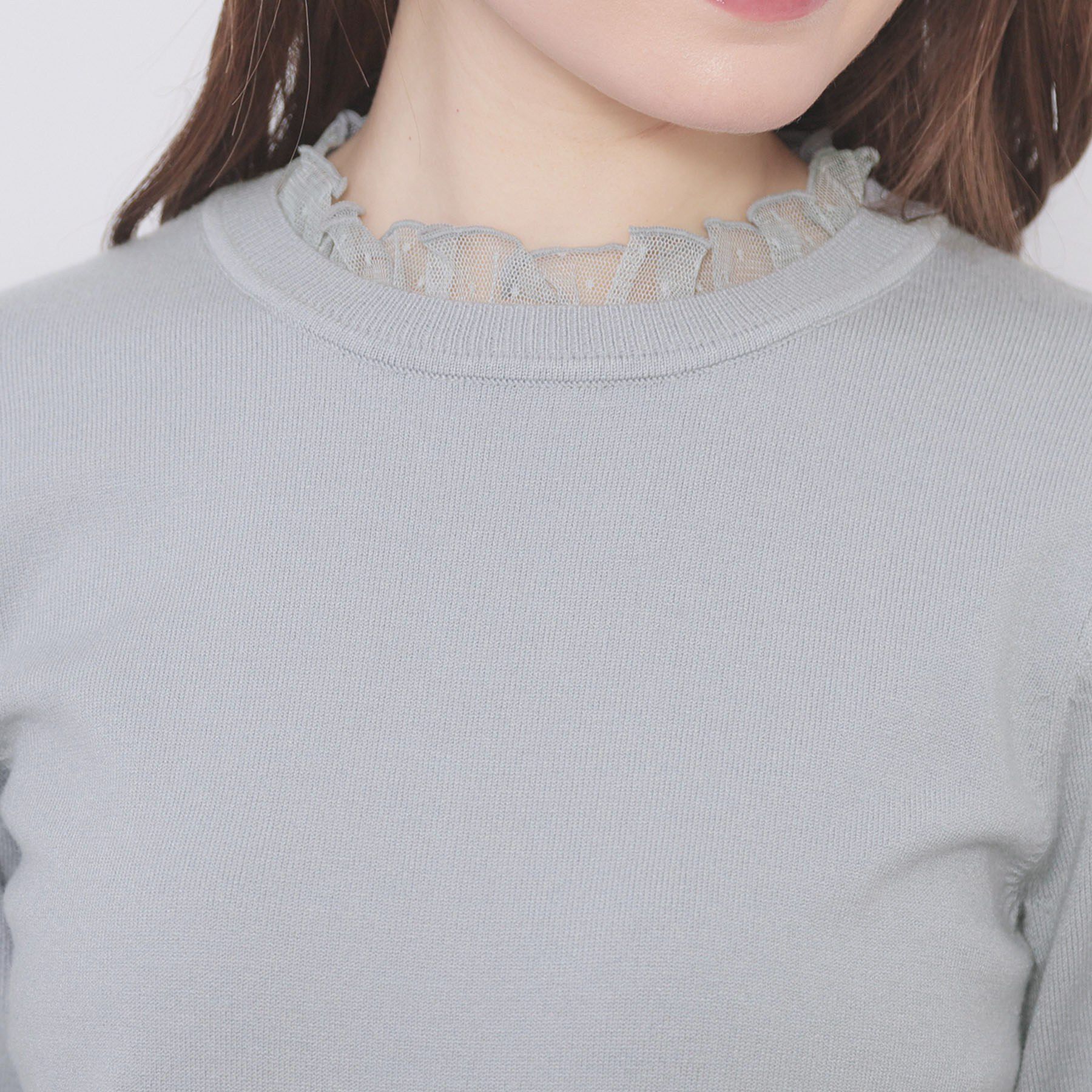 index「ドットチュールフリルデザインニット【洗濯機OK】」|ニット・セーター|