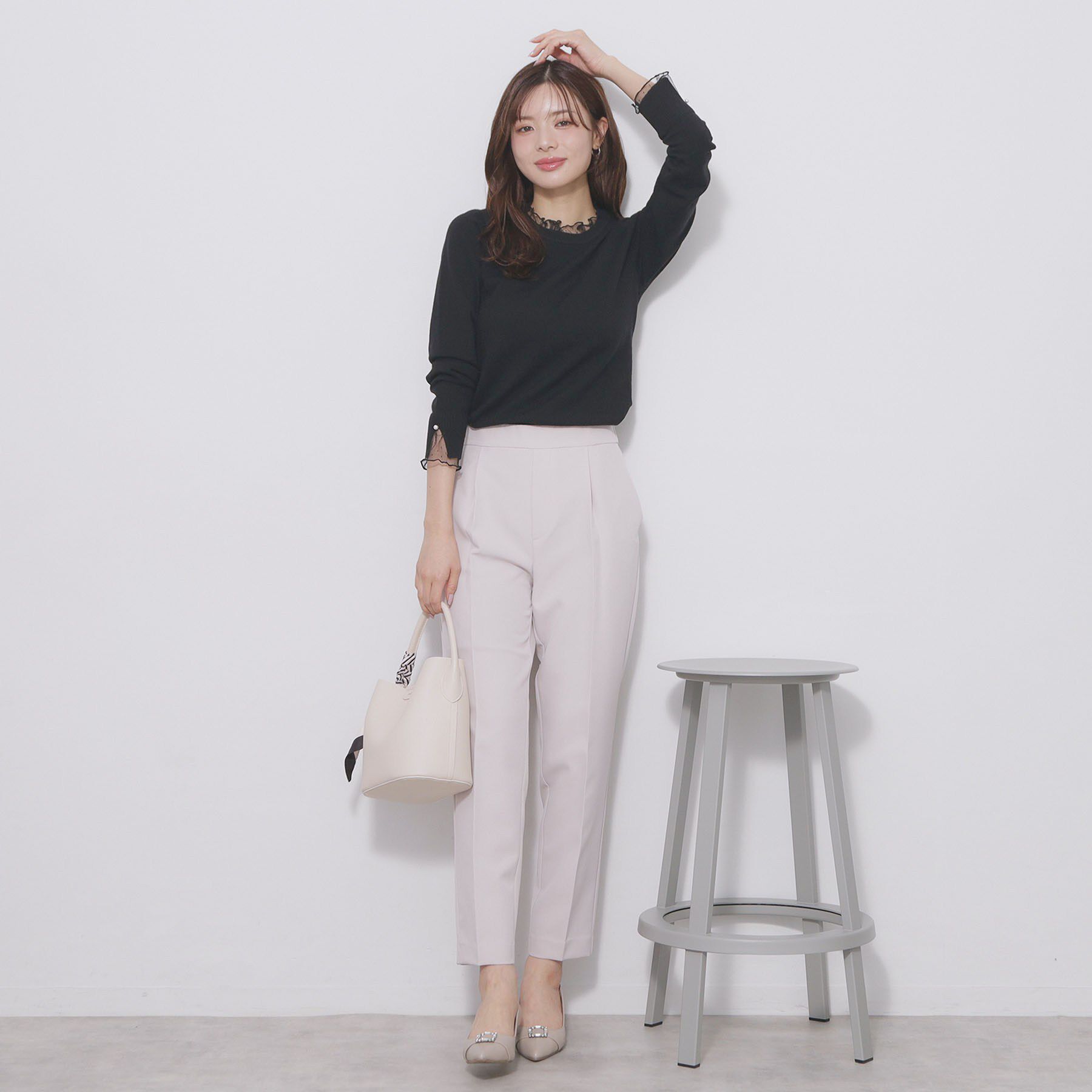 index「ドットチュールフリルデザインニット【洗濯機OK】」|ニット・セーター|