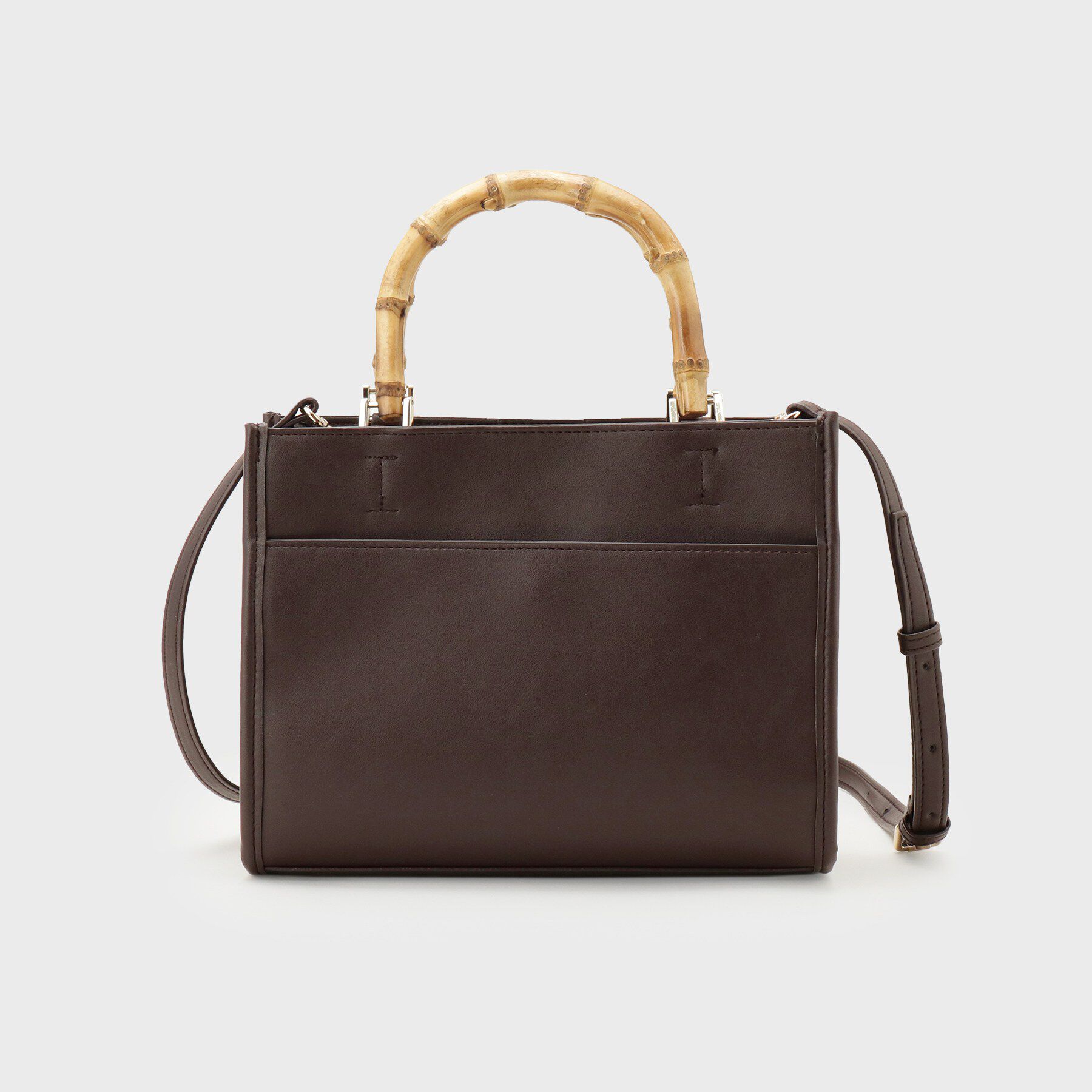 OPAQUE.CLIP「バンブーハンドルスクエアミドルトートバッグ【2WAY】」|トートバッグ|