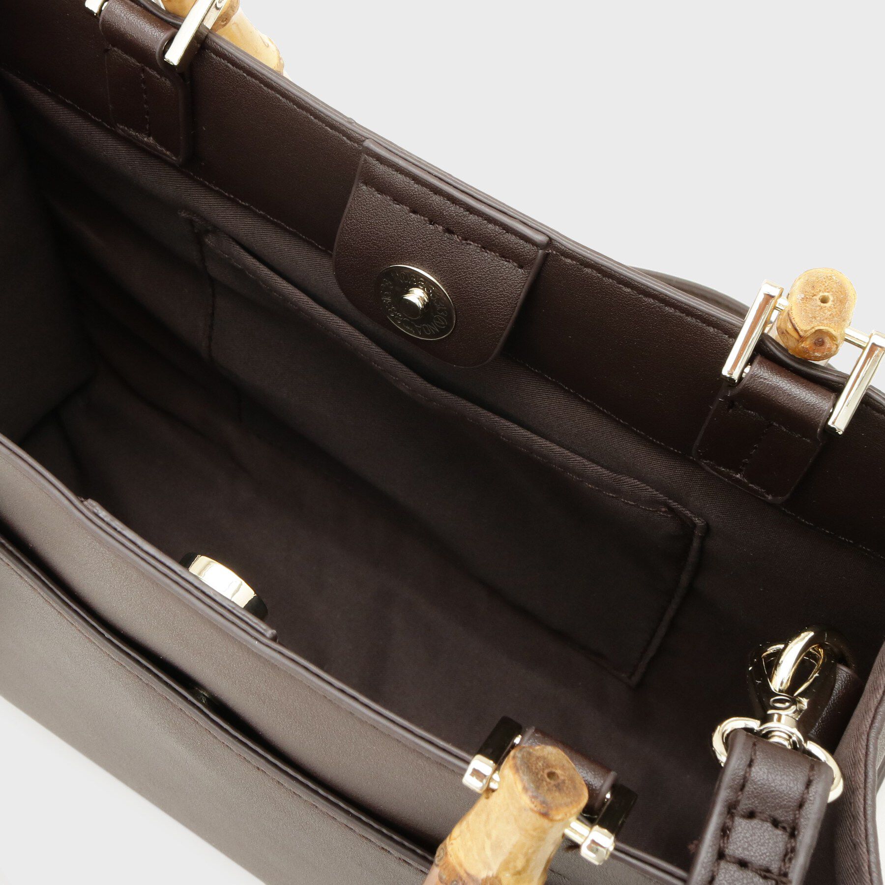 OPAQUE.CLIP「バンブーハンドルスクエアミドルトートバッグ【2WAY】」|トートバッグ|