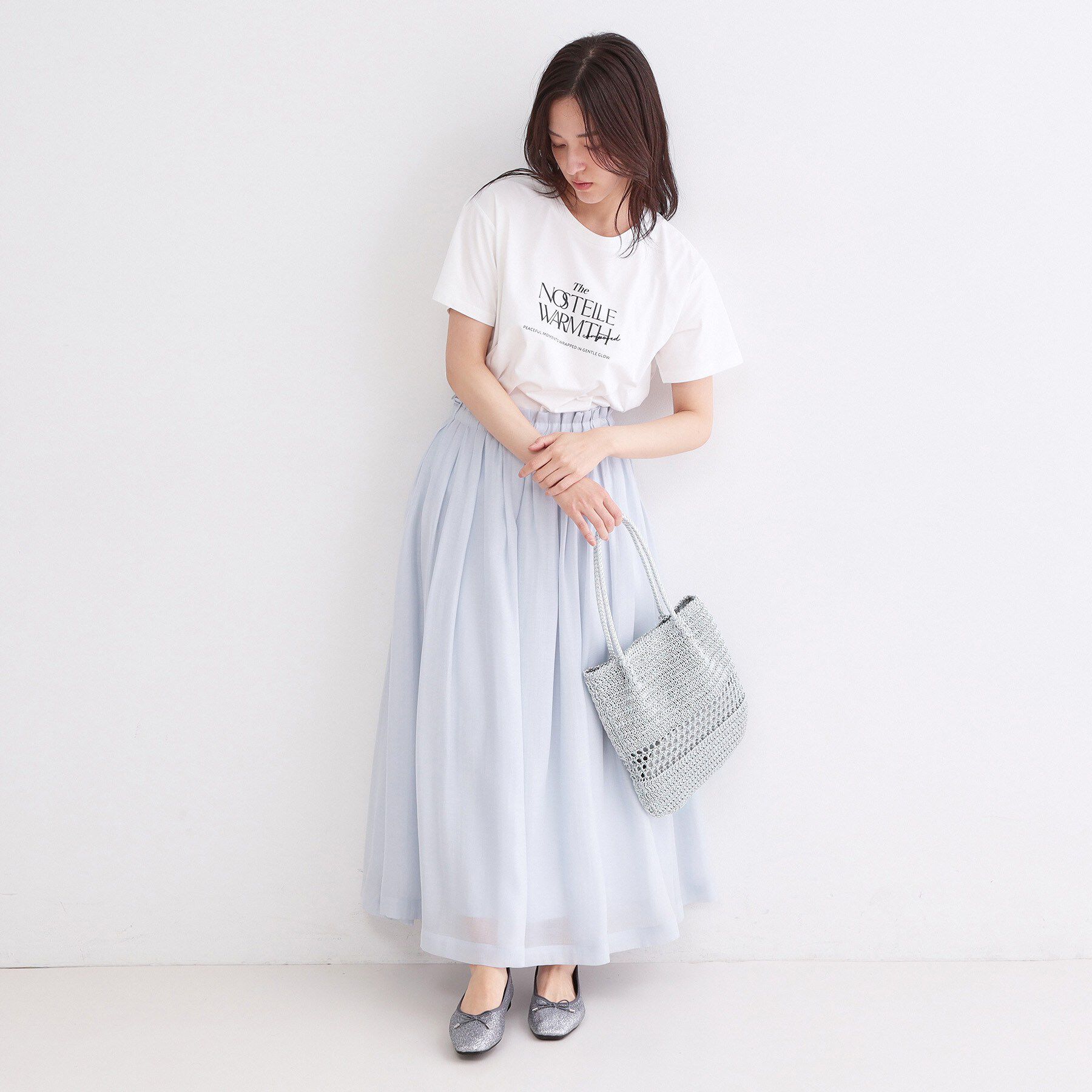 OPAQUE.CLIP「カギ針ラメデザインミドルバッグ」|トートバッグ|