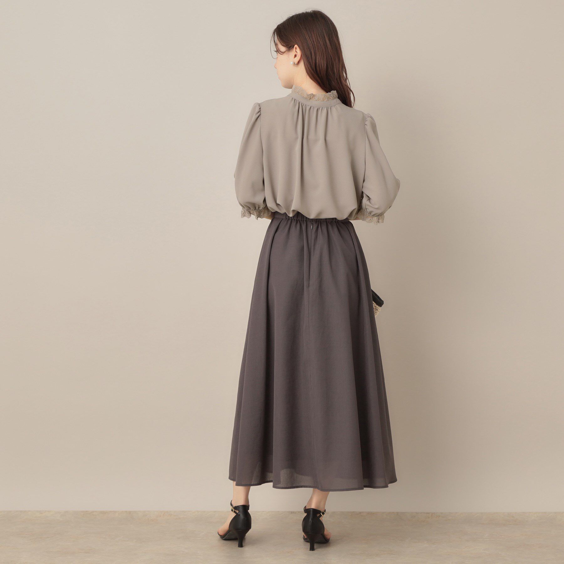 Couture broach「【華やか・大人可愛い・5分袖】エンブロレース前後2WAYブラウス」|シャツ・ブラウス|