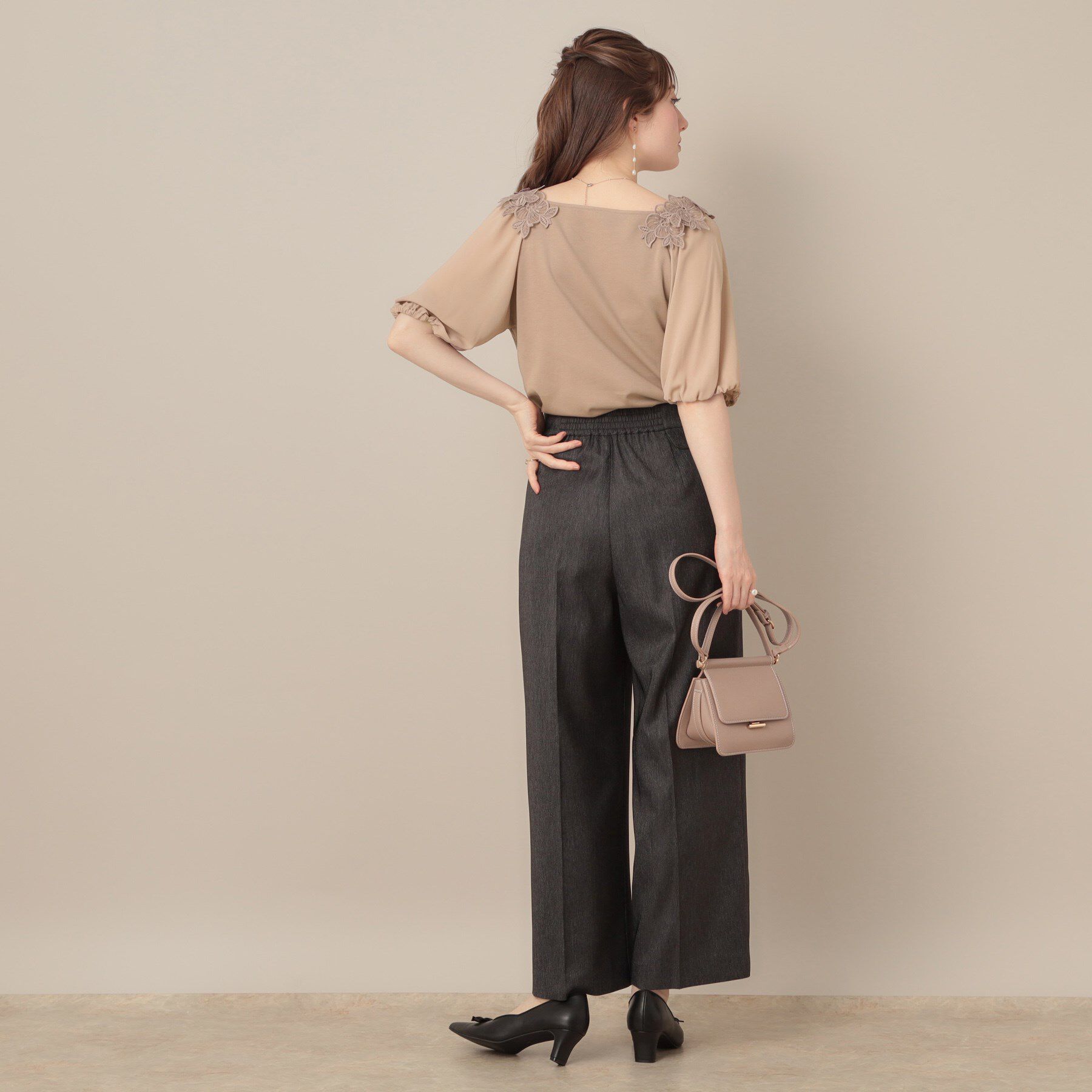 Couture broach「【マシンウォッシャブル・UVケア・接触冷感】ラグランレースドッキングカットソー」|Tシャツ・カットソー|