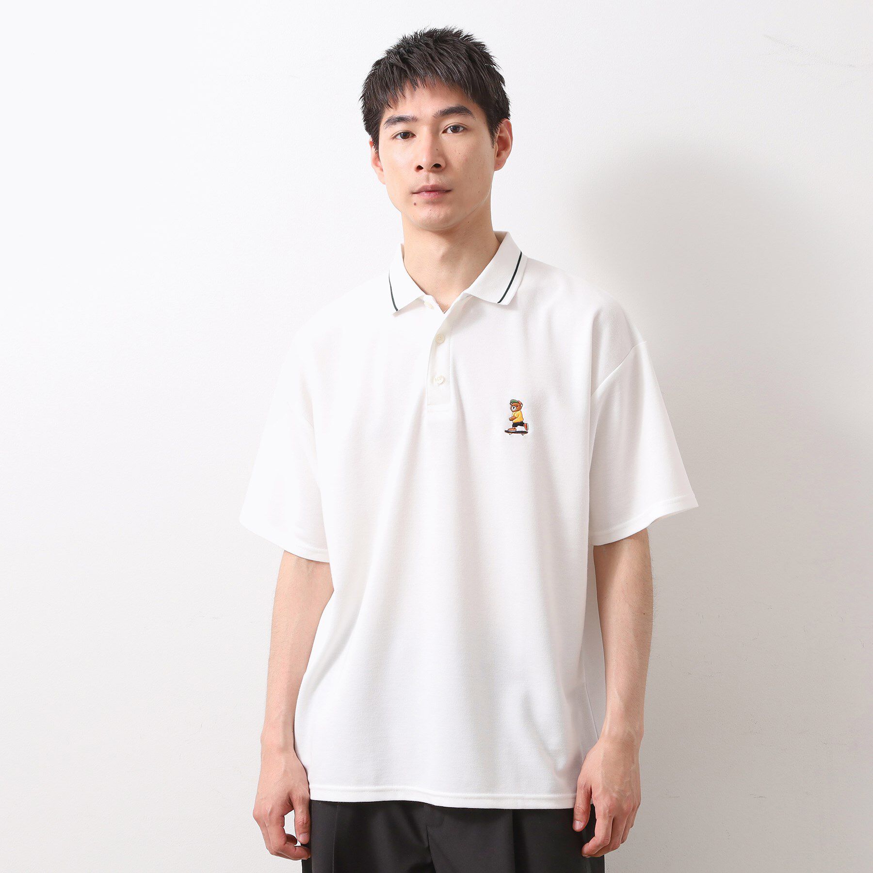 THE SHOP TK「アニマル刺繍半袖ポロシャツ　【洗濯機OK/ユニセックス】」|ポロシャツ|
