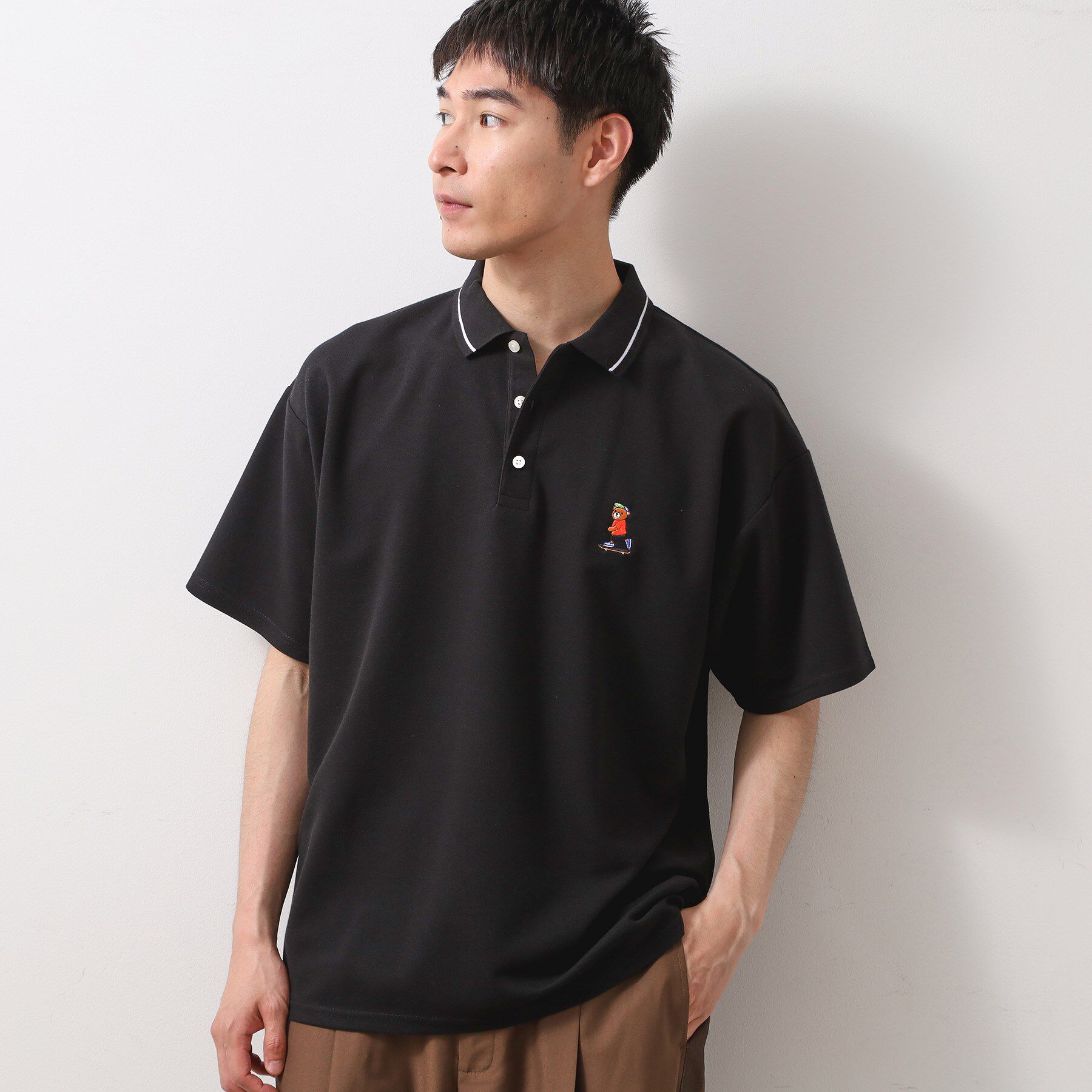 THE SHOP TK「アニマル刺繍半袖ポロシャツ　【洗濯機OK/ユニセックス】」|ポロシャツ|