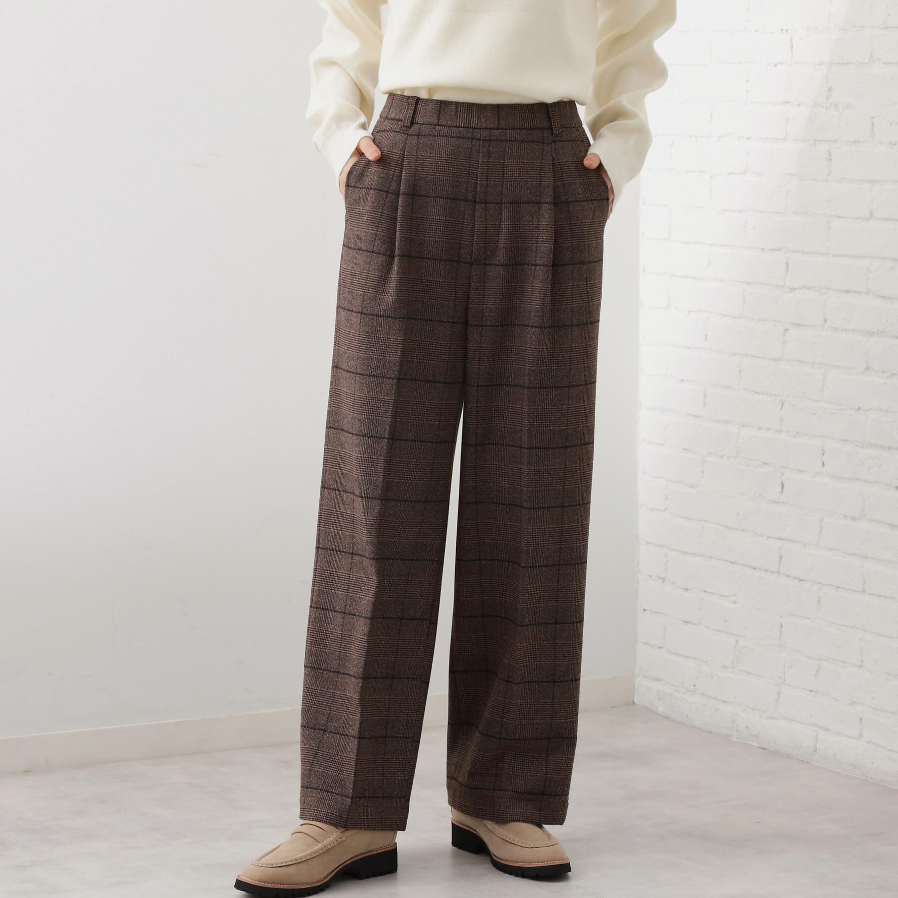 THE SHOP TK「【着丈選べる/XS～XLサイズ】あったか裏起毛ワイドパンツ」|その他|