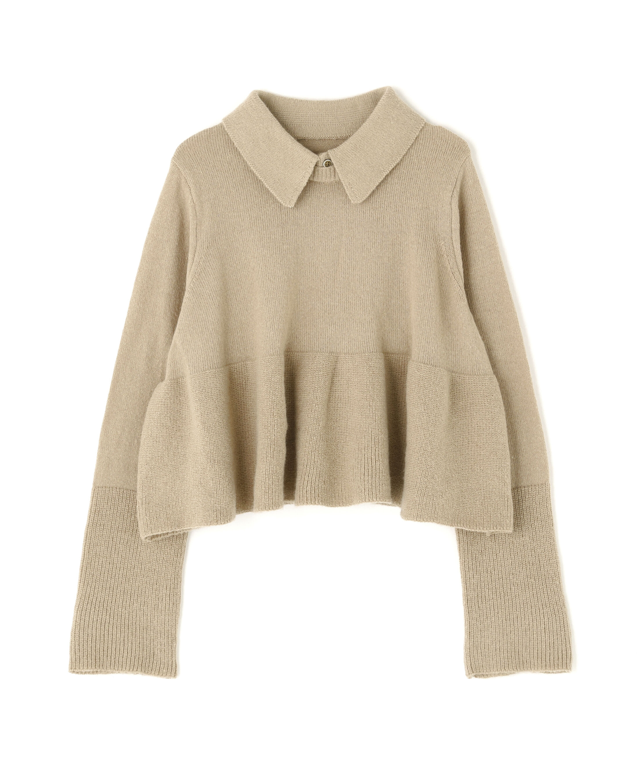  「襟付きペプラムニット」|ニット・セーター|