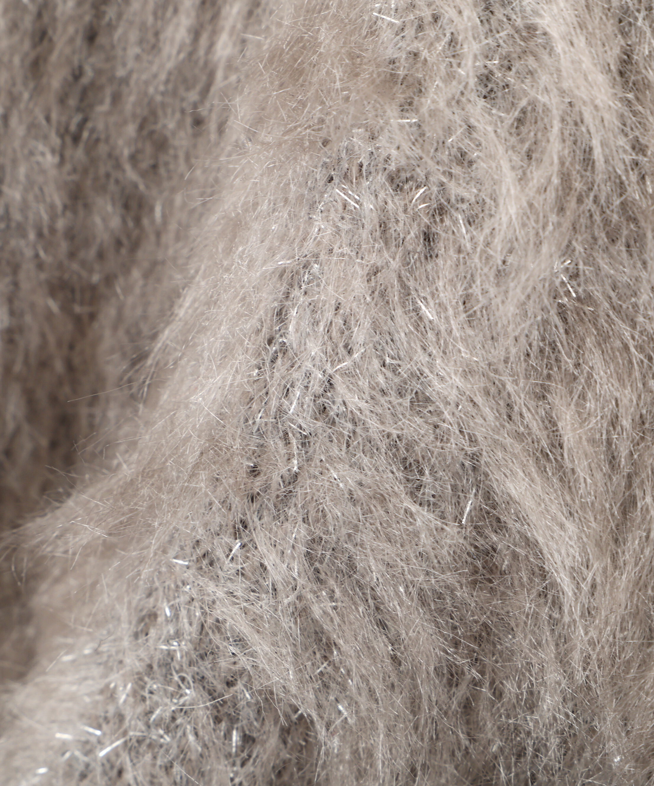  「デザインボタンラメシャギーカーディガン」|ニット・セーター|