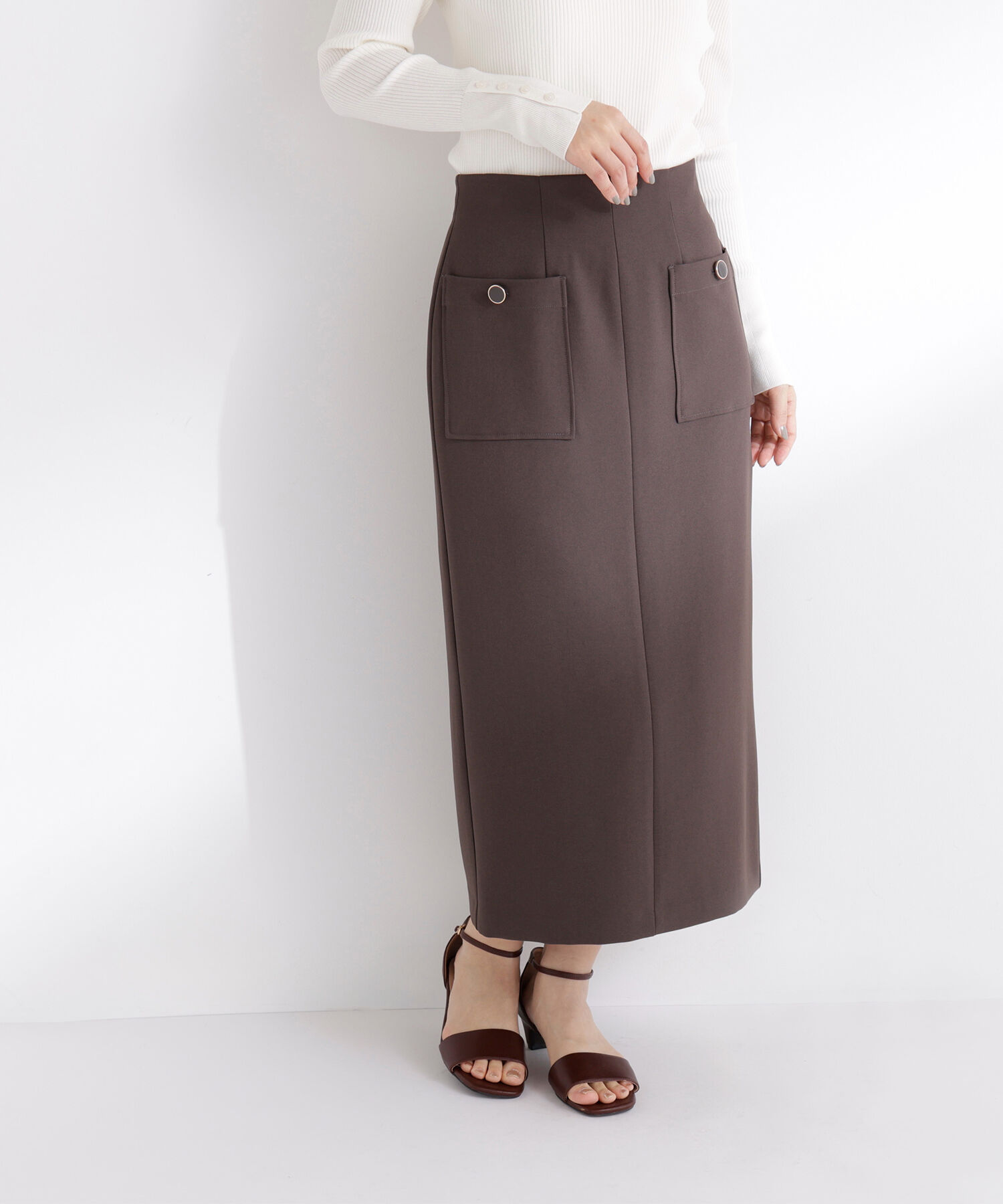  「アウトポケットナロースカート」|スカート|モカチャコー 1