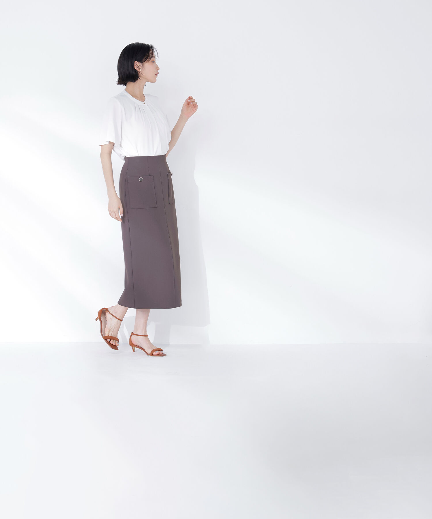  「アウトポケットナロースカート」|スカート|