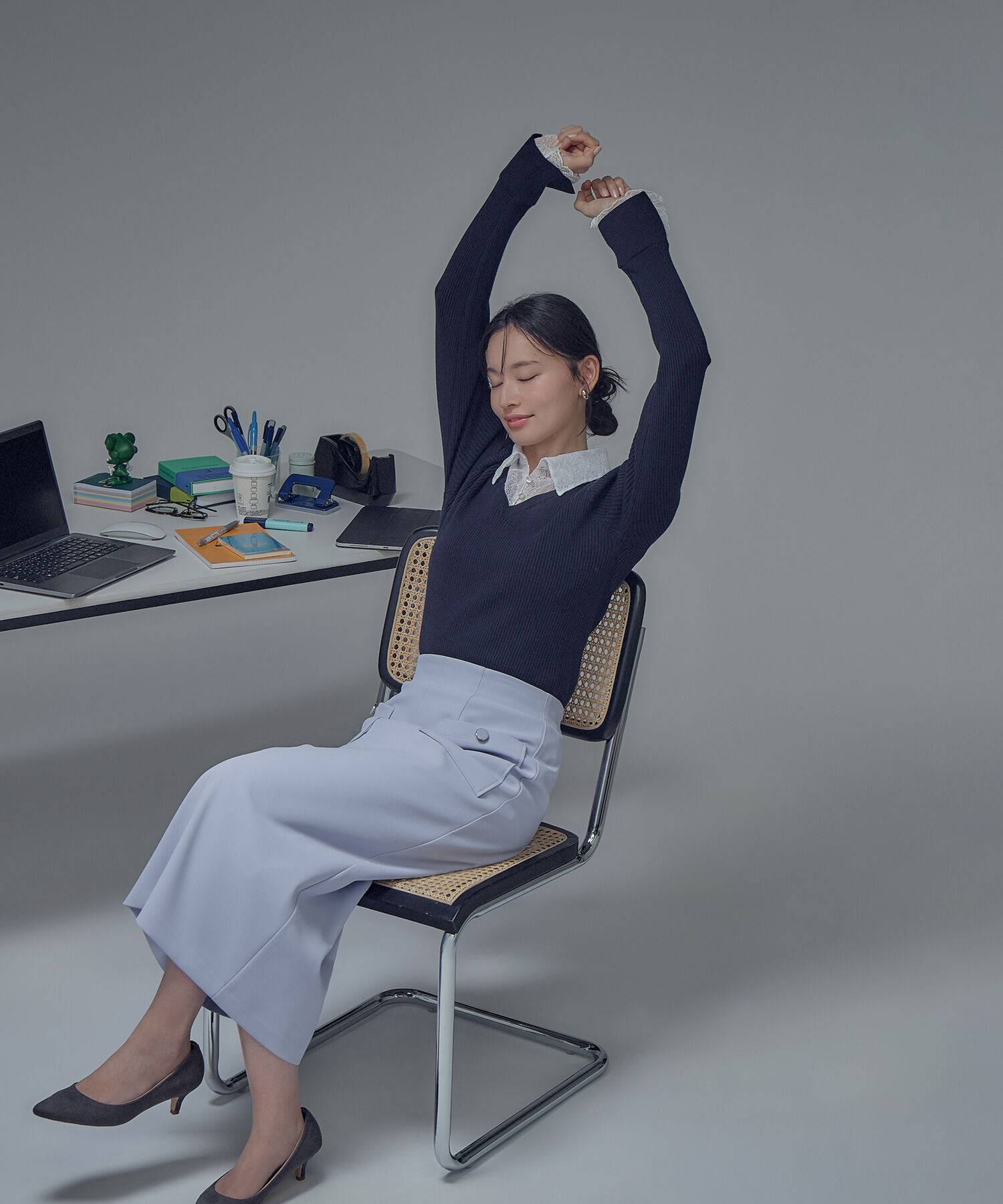  「アウトポケットナロースカート」|スカート|ラベンダーブ