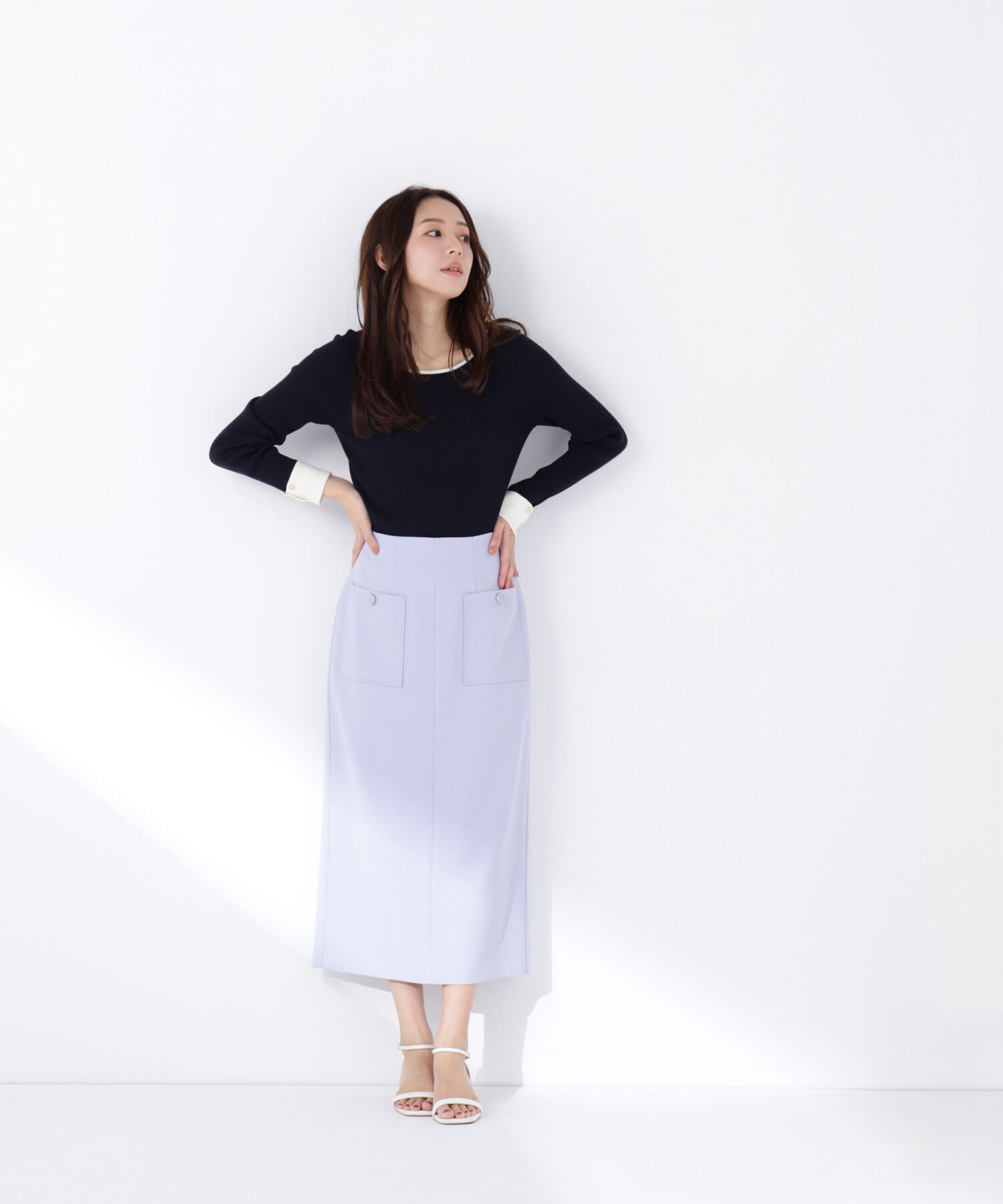  「アウトポケットナロースカート」|スカート|