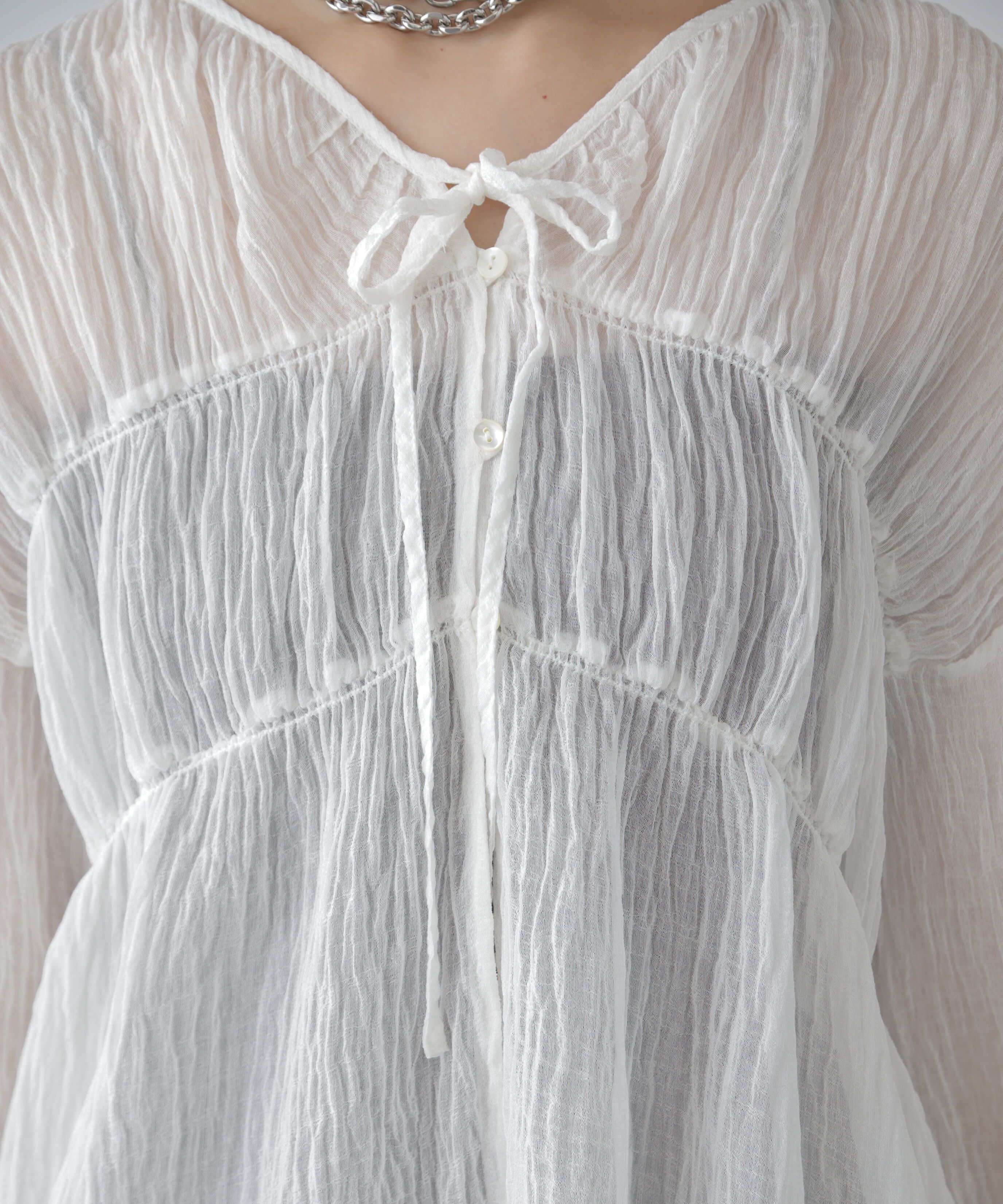  「シャーリングドロストチュニックブラウス」|シャツ・ブラウス|