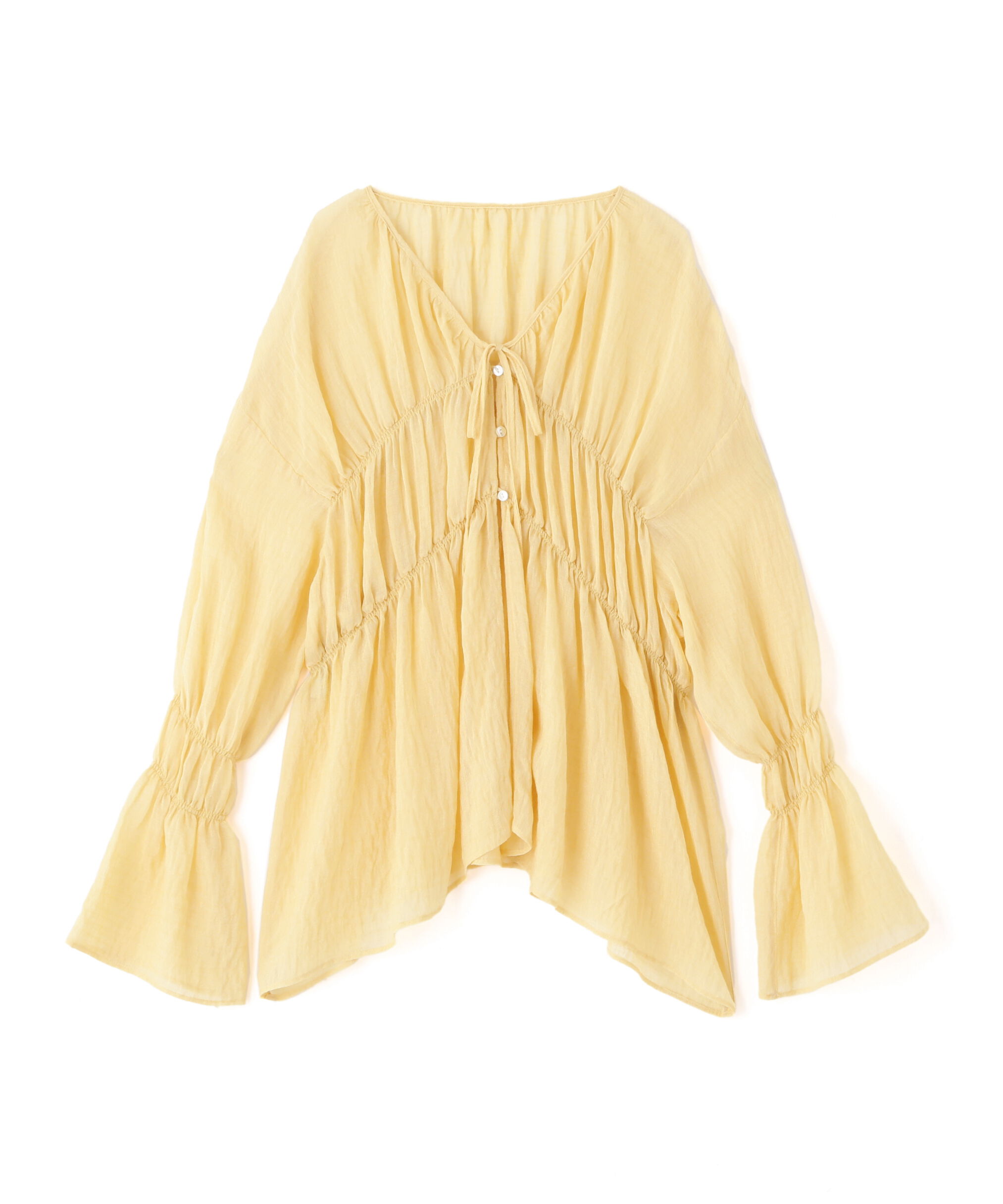  「シャーリングドロストチュニックブラウス」|シャツ・ブラウス|