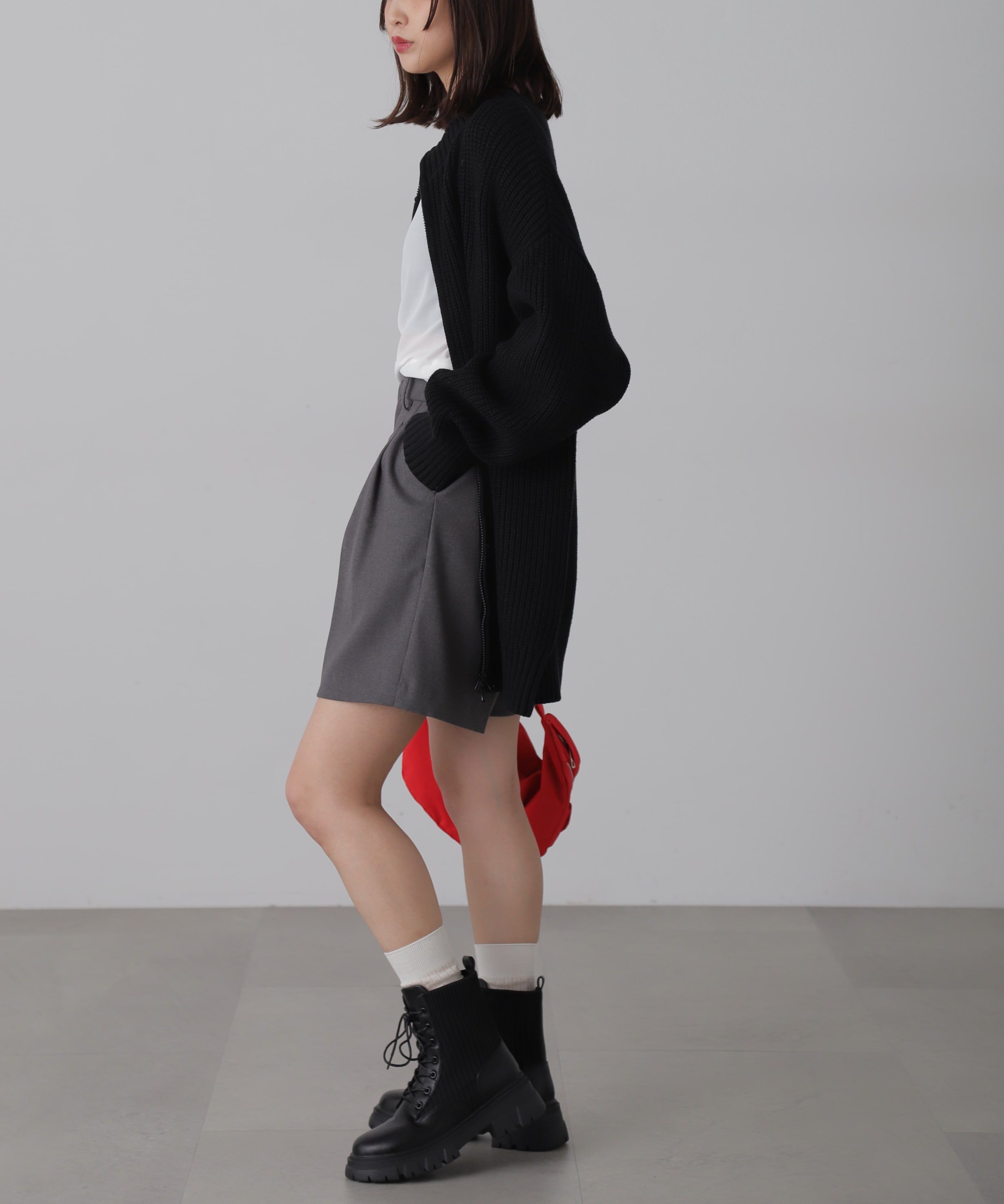  「ジップニットミニワンピース」|ワンピース|