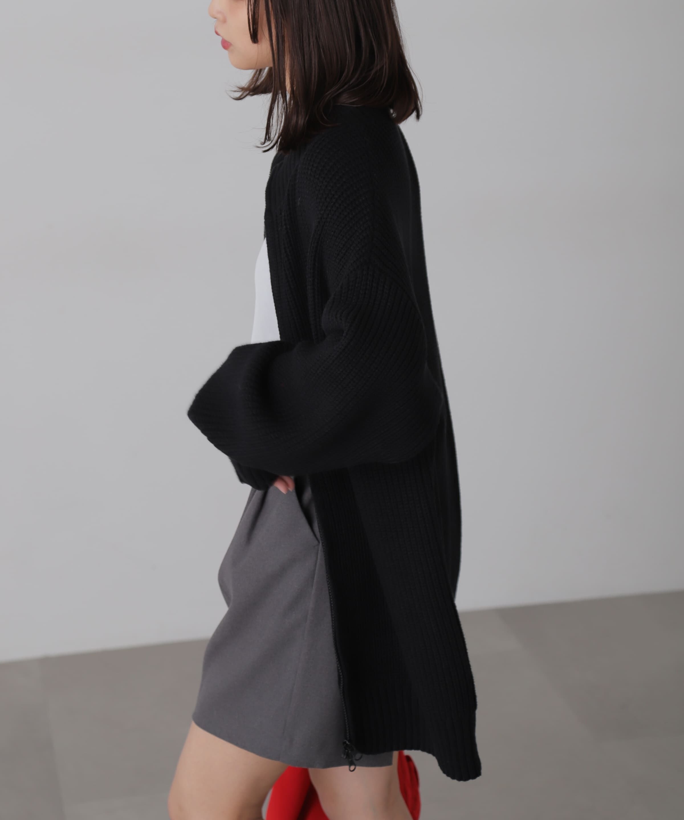  「ジップニットミニワンピース」|ワンピース|