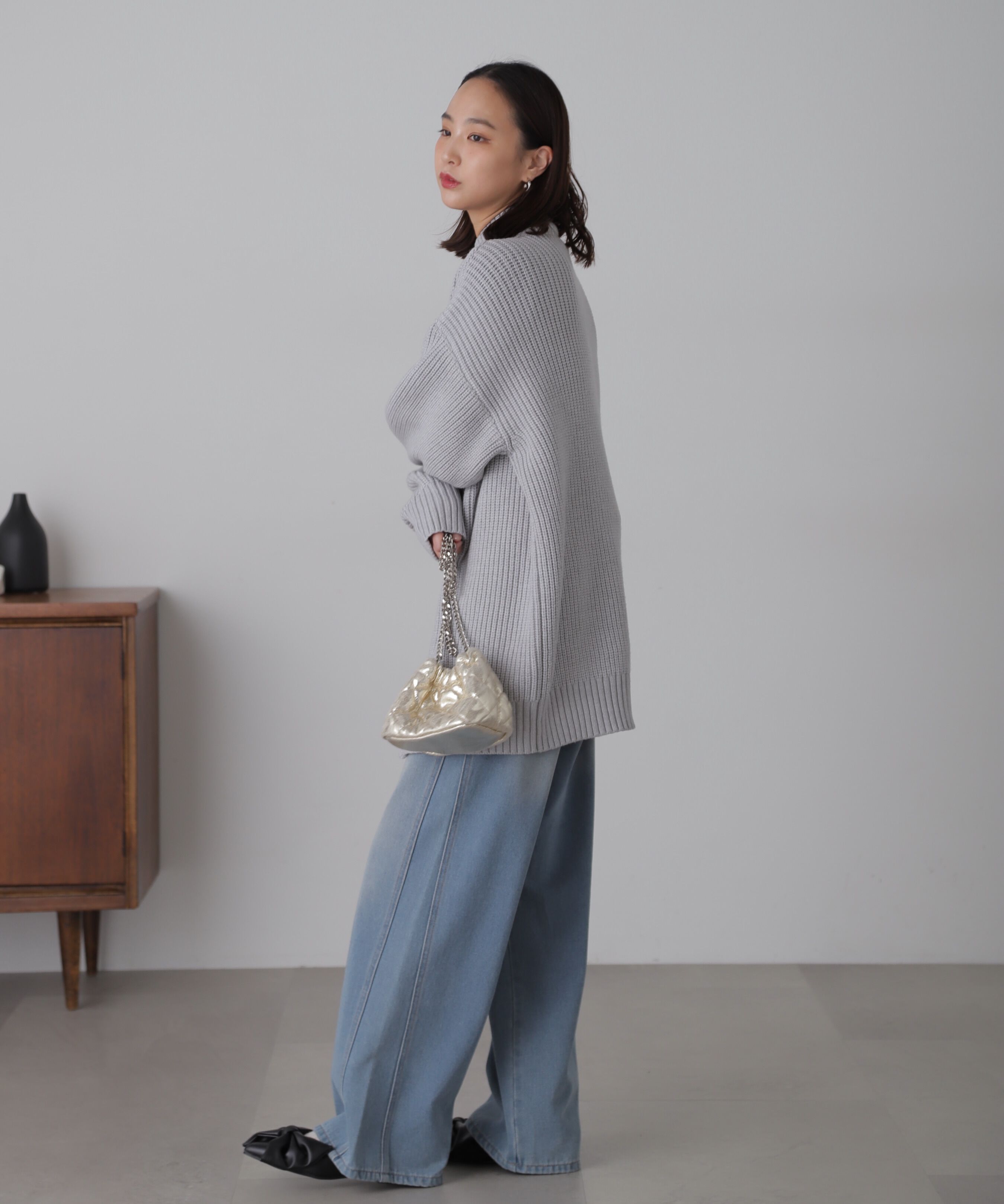  「ジップニットミニワンピース」|ワンピース|