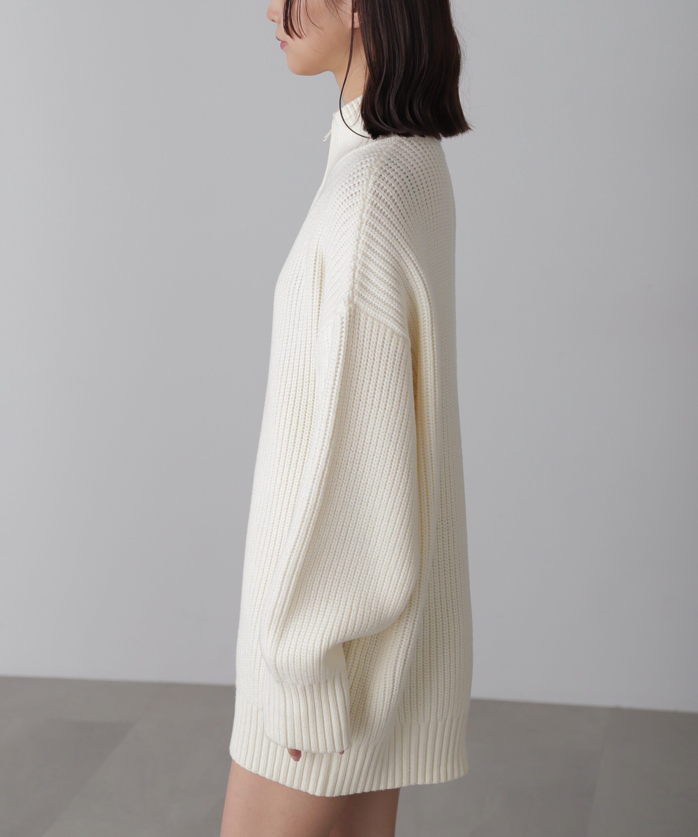  「ジップニットミニワンピース」|ワンピース|