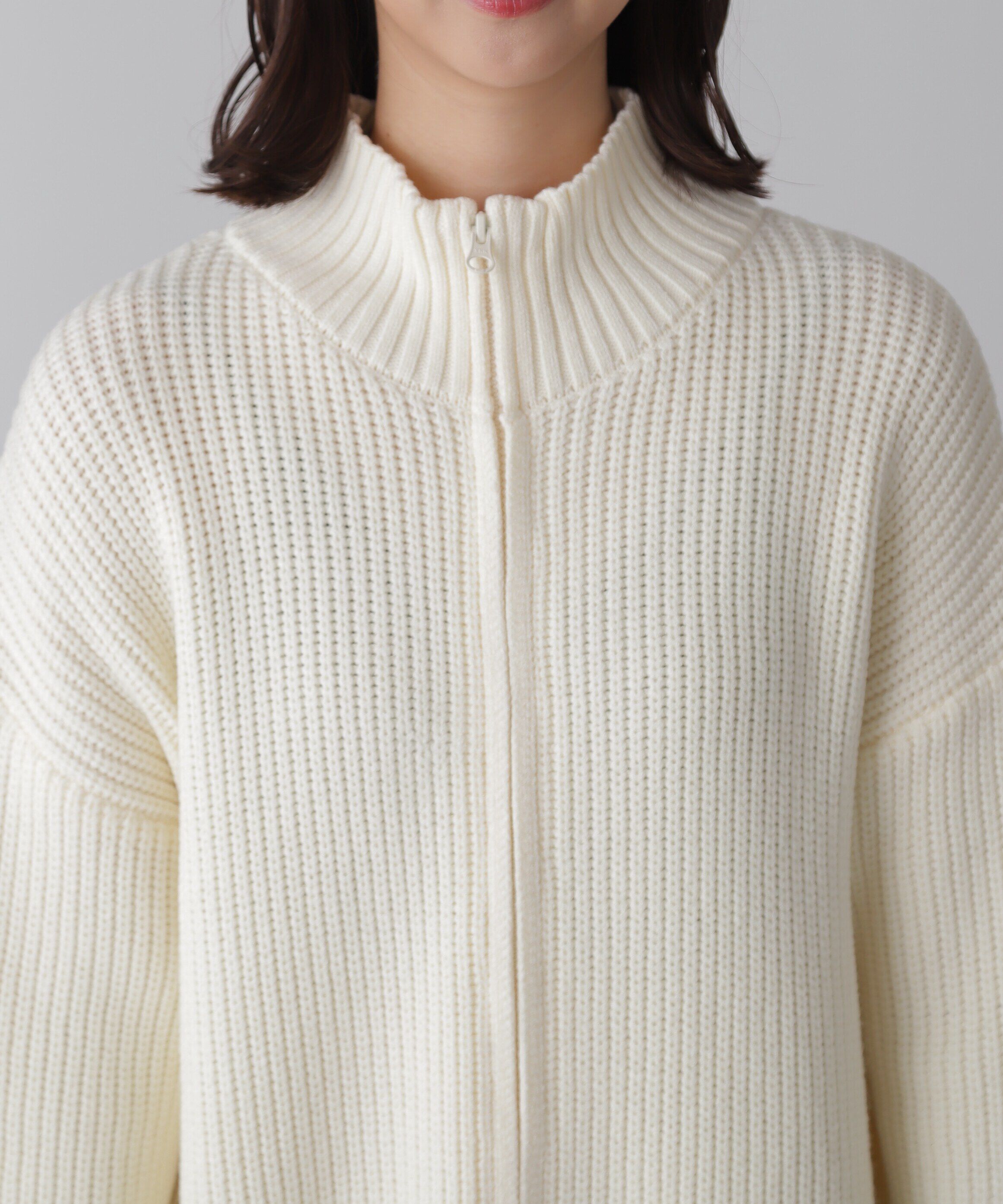  「ジップニットミニワンピース」|ワンピース|