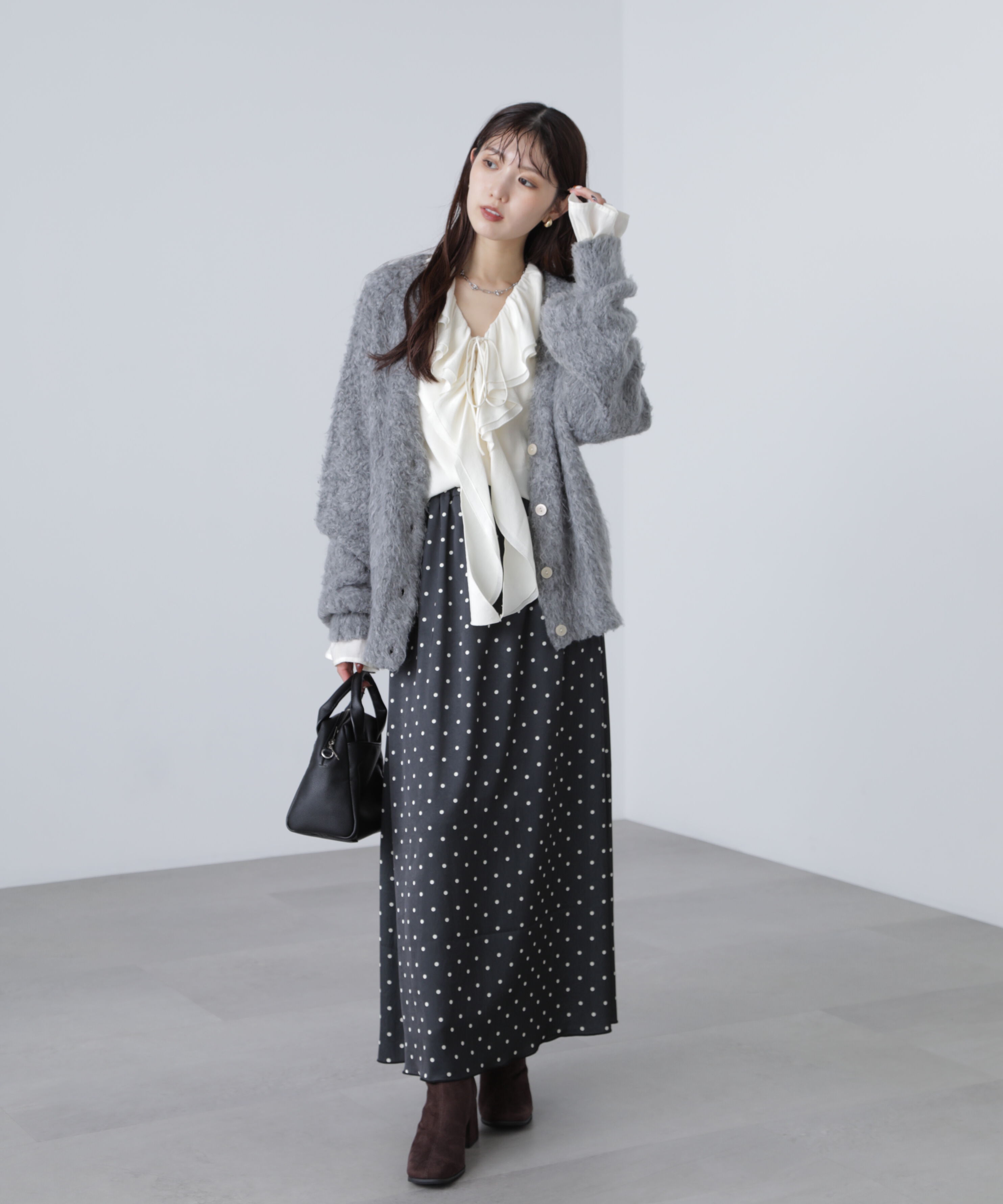  「サテンナローロングスカート」|スカート|