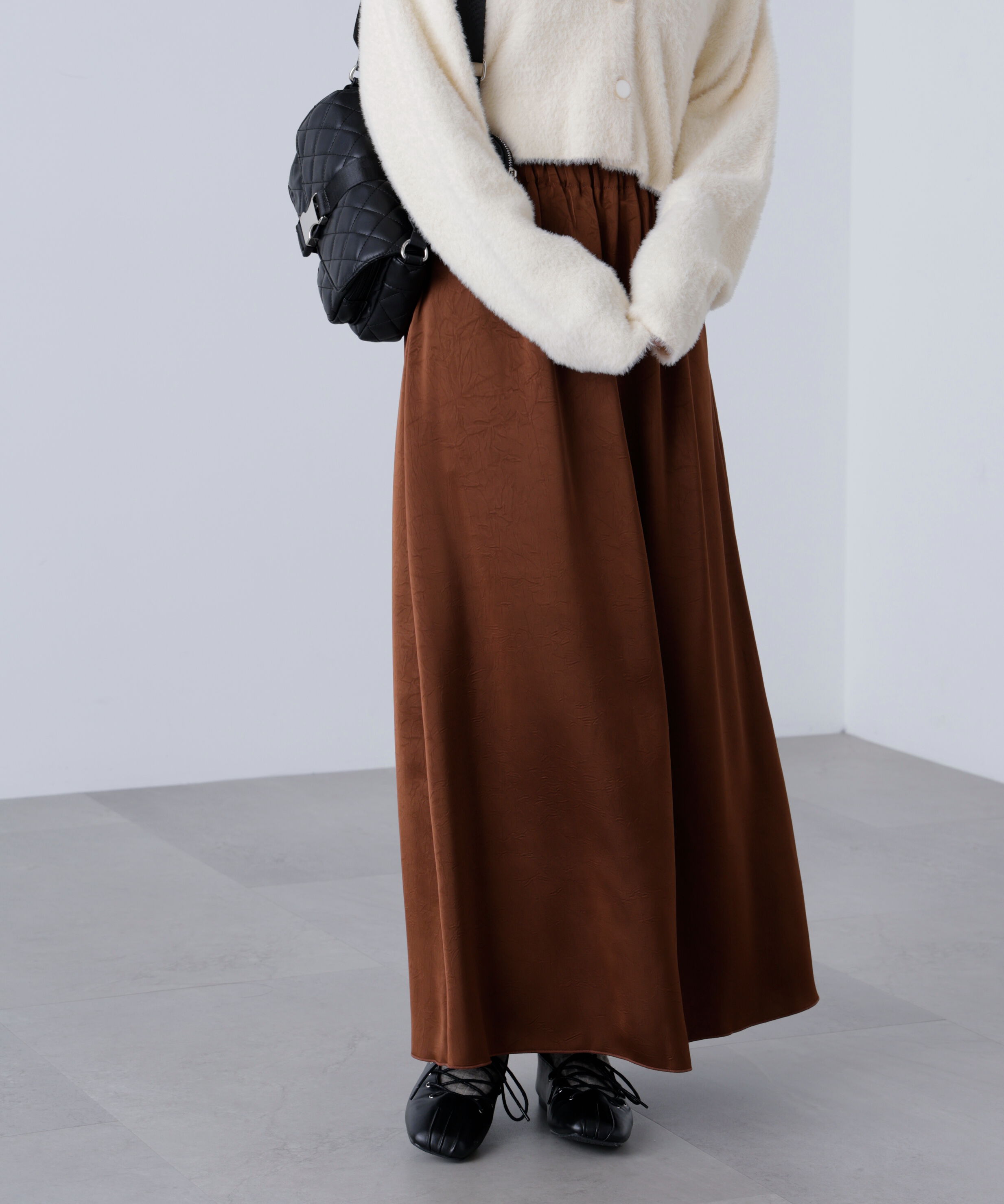  「サテンナローロングスカート」|スカート|