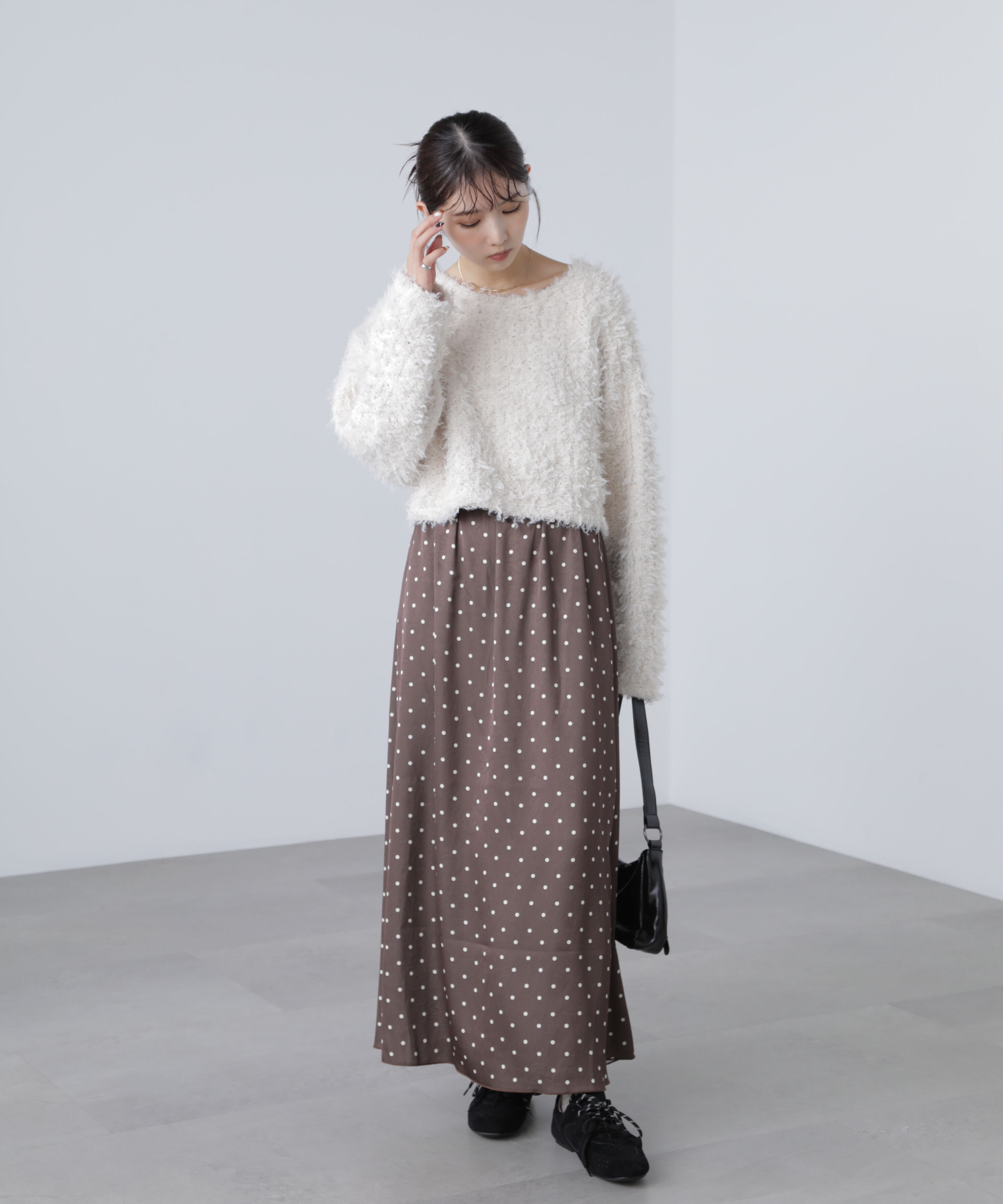  「サテンナローロングスカート」|スカート|