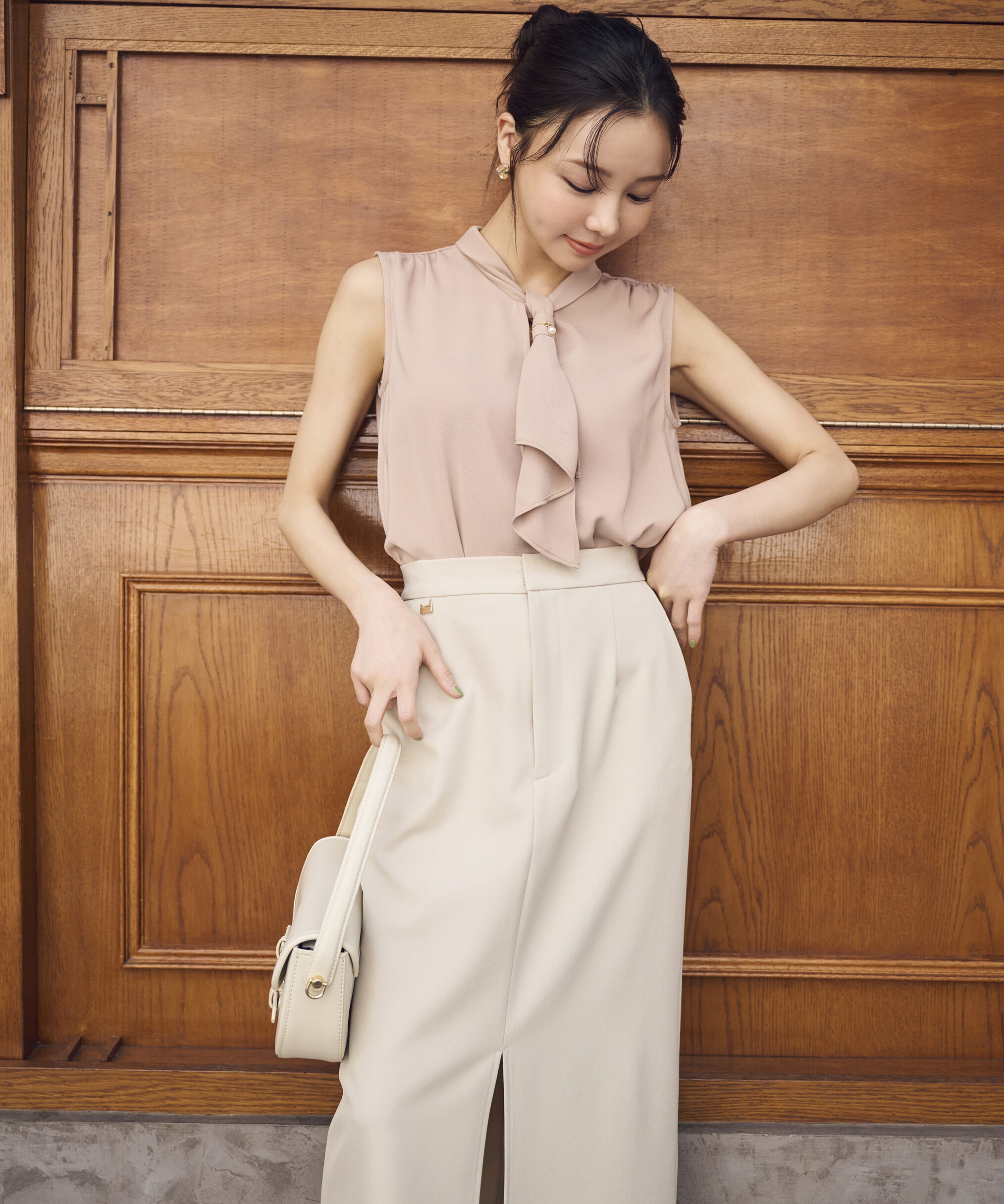 PROPORTION BODY DRESSING「パール付きフリルタイブラウス」|シャツ・ブラウス|