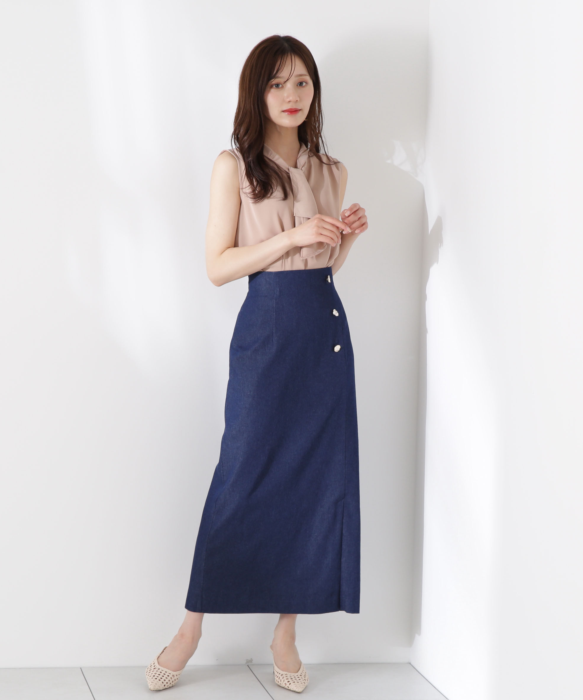 PROPORTION BODY DRESSING「パール付きフリルタイブラウス」|シャツ・ブラウス|