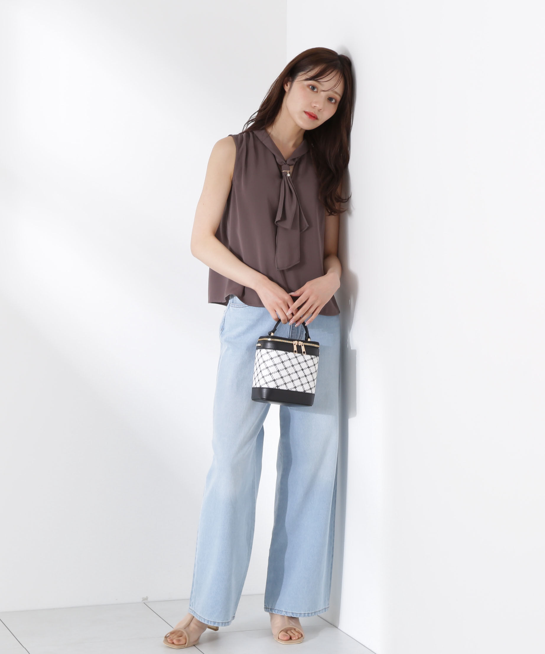 PROPORTION BODY DRESSING「パール付きフリルタイブラウス」|シャツ・ブラウス|