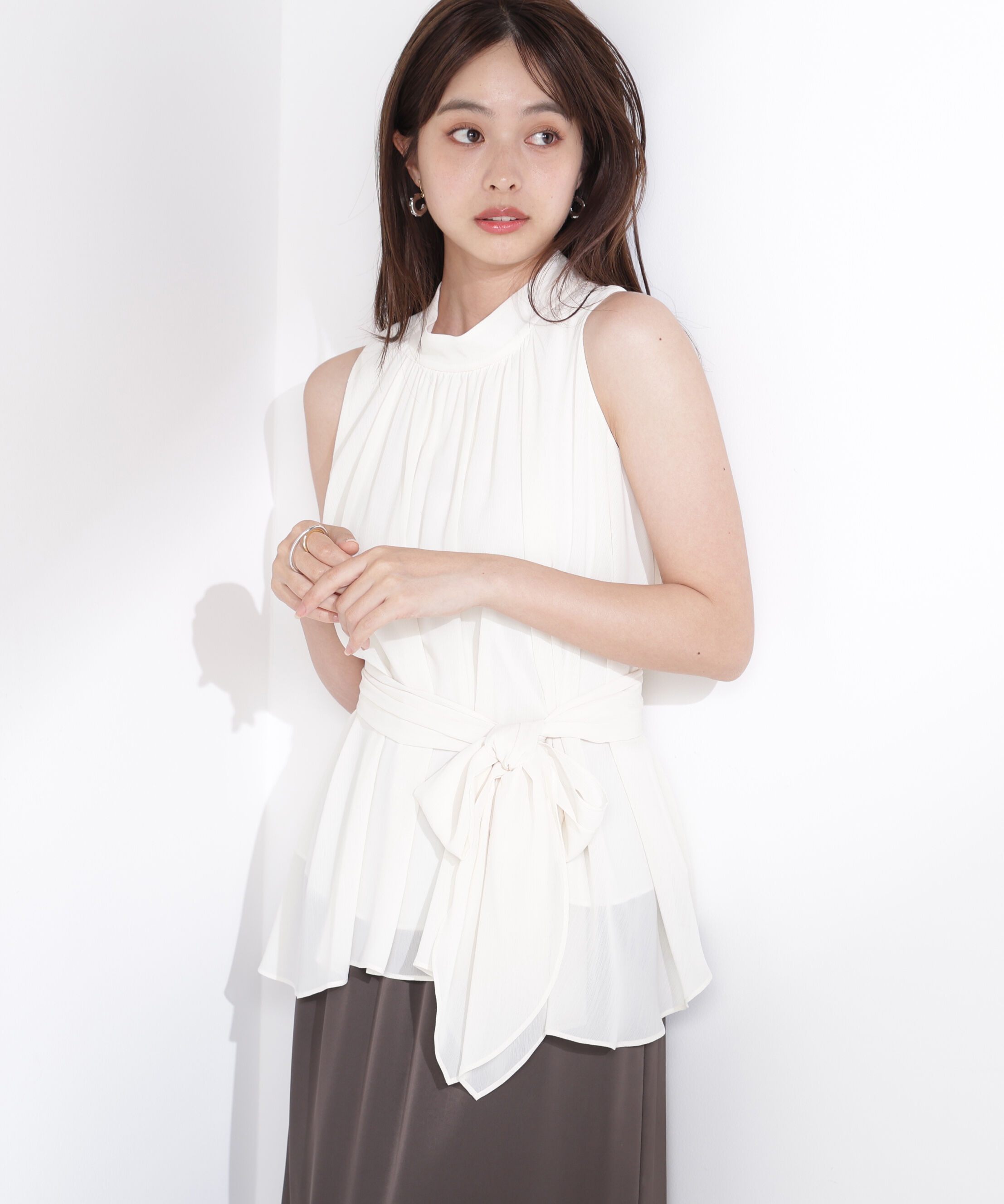 PROPORTION BODY DRESSING「ベルト付楊柳ブラウス」|シャツ・ブラウス|