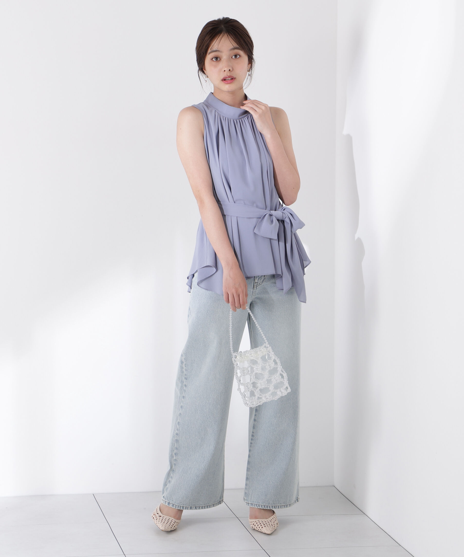 PROPORTION BODY DRESSING「ベルト付楊柳ブラウス」|シャツ・ブラウス|